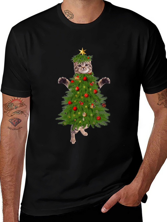 Christmas Cat Tree T-Shirt - Holiday Apparel