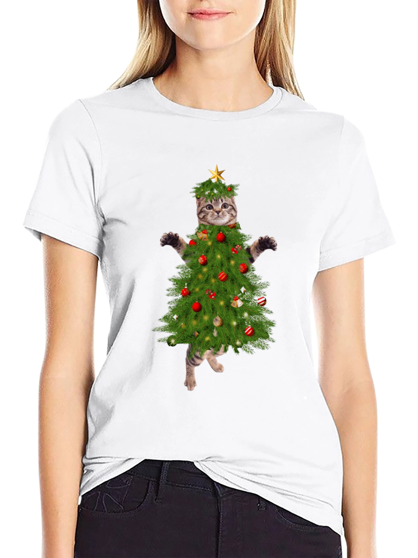 Christmas Cat Tree T-Shirt - Holiday Apparel