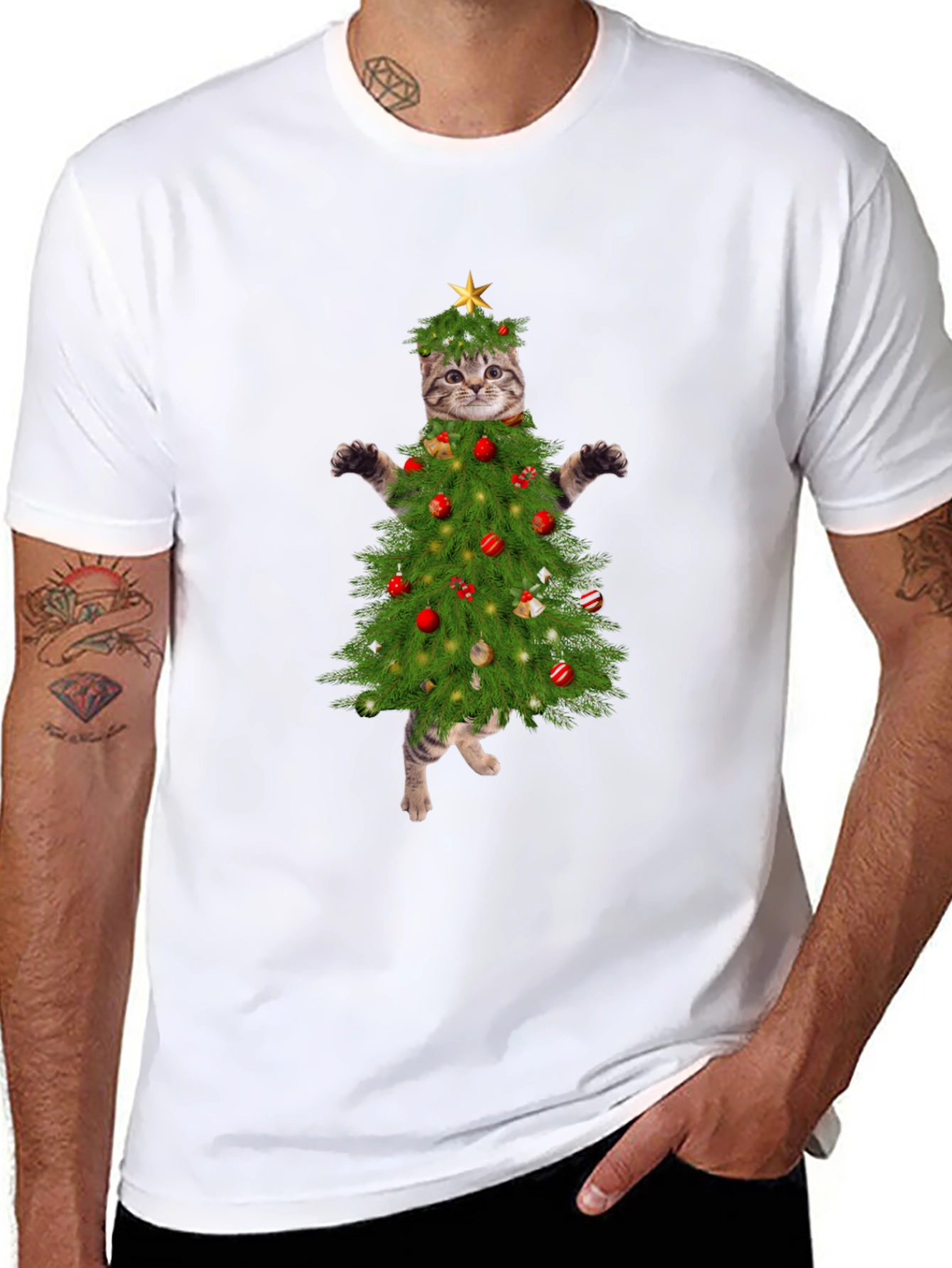 Christmas Cat Tree T-Shirt - Holiday Apparel