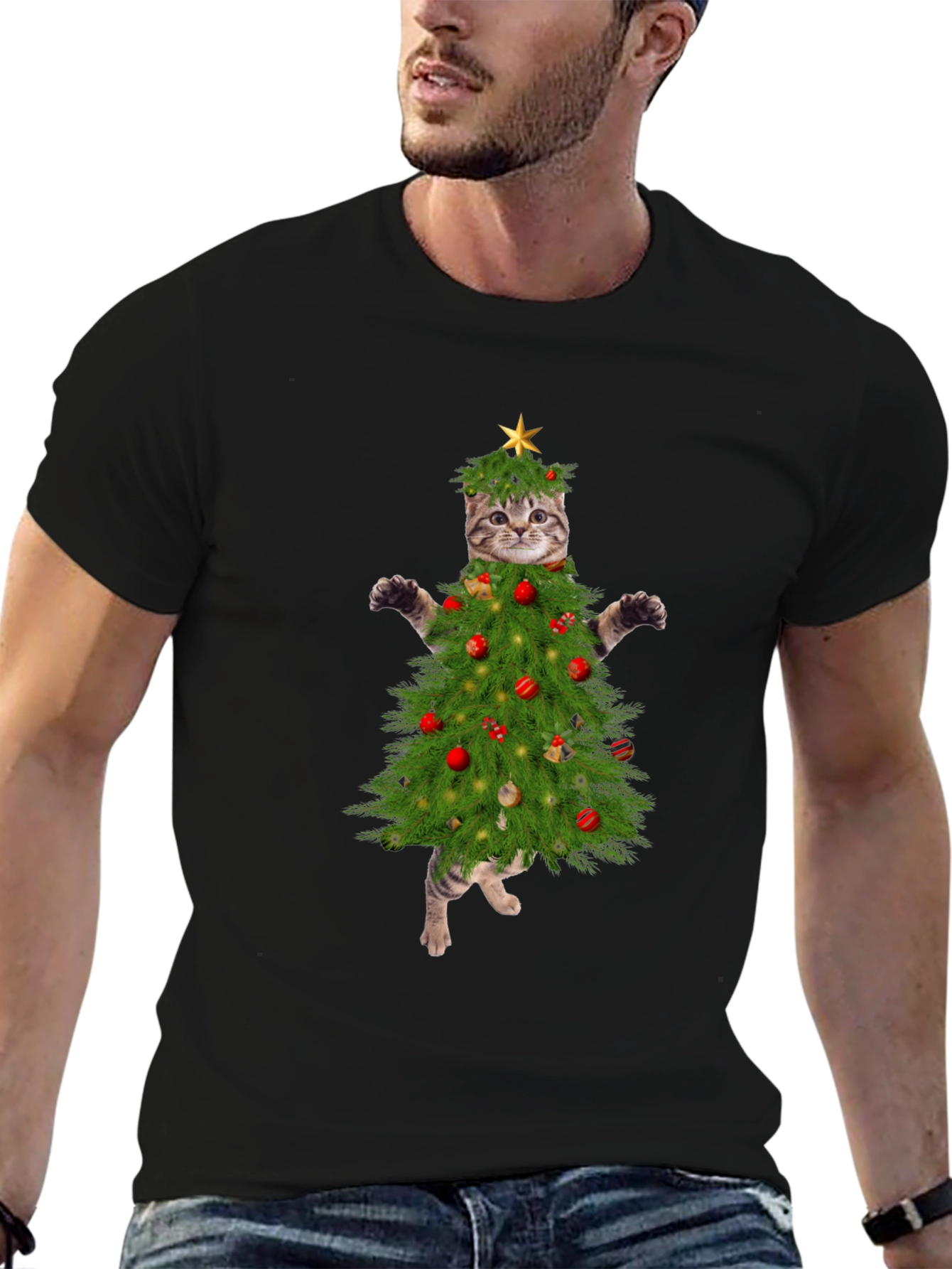 Christmas Cat Tree T-Shirt - Holiday Apparel