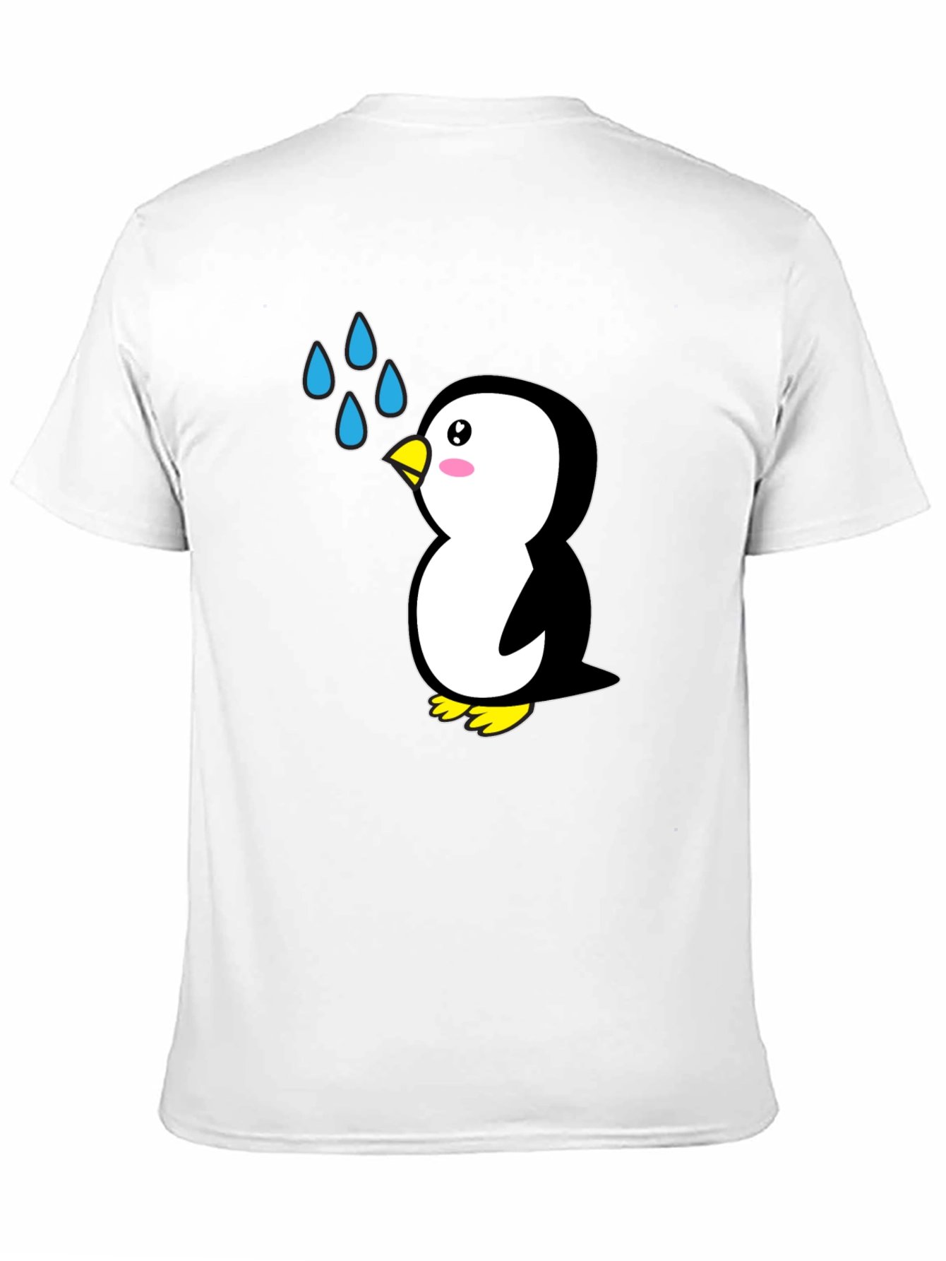 Cute Penguin Cartoon Black T-Shirt