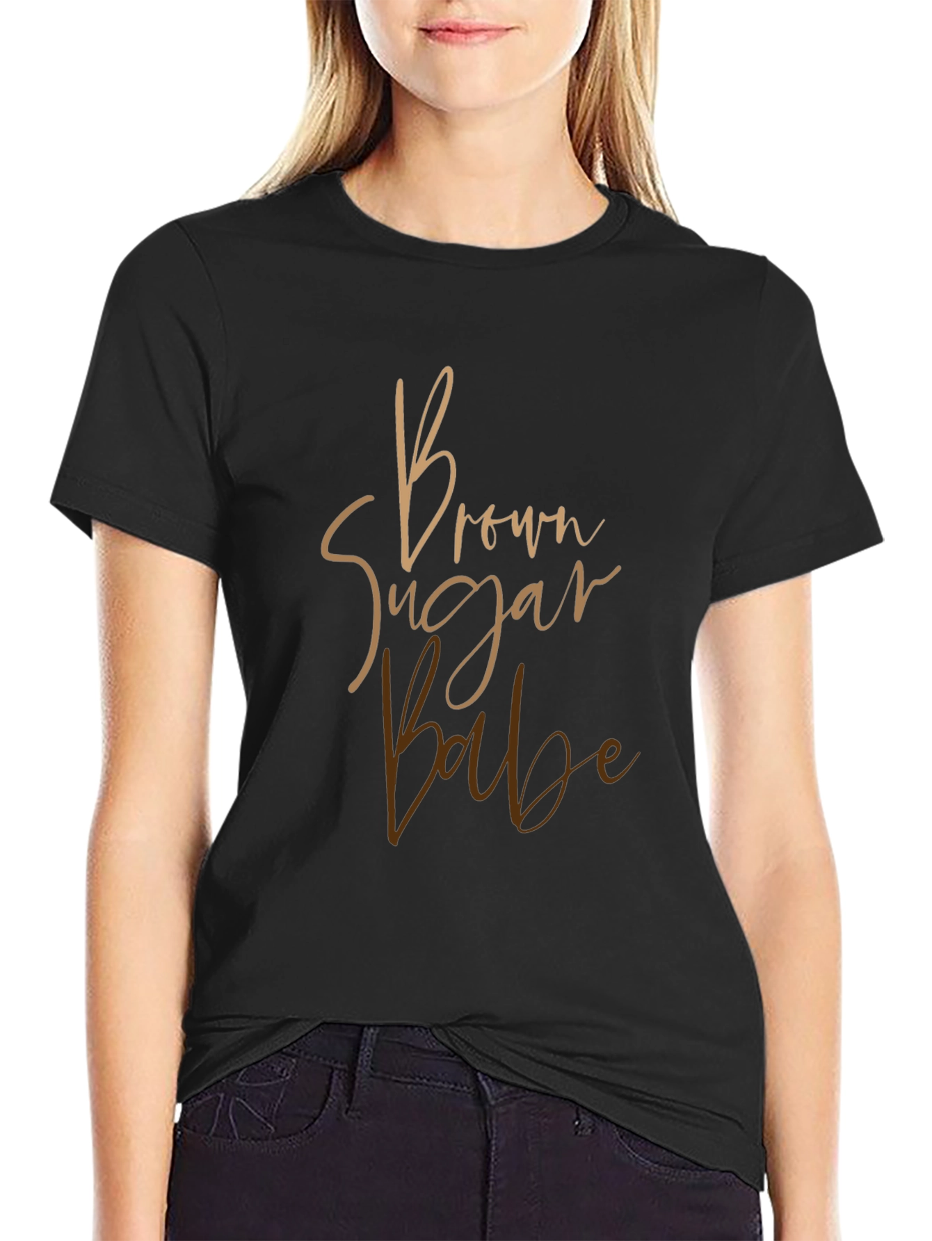 Brown Sugar Babe Black T-Shirt