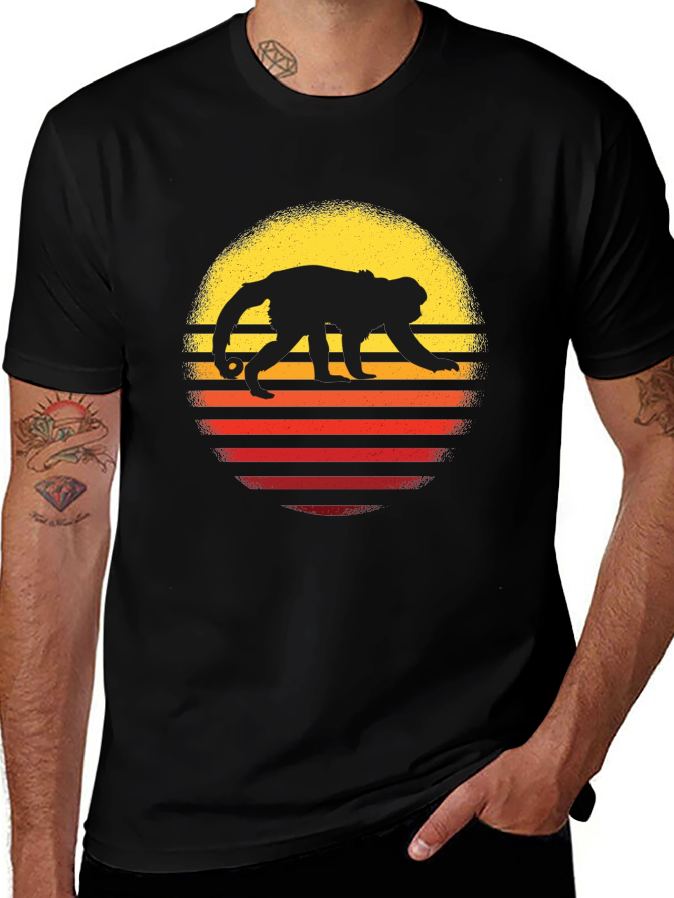 Retro Monkey Sunset T-Shirt