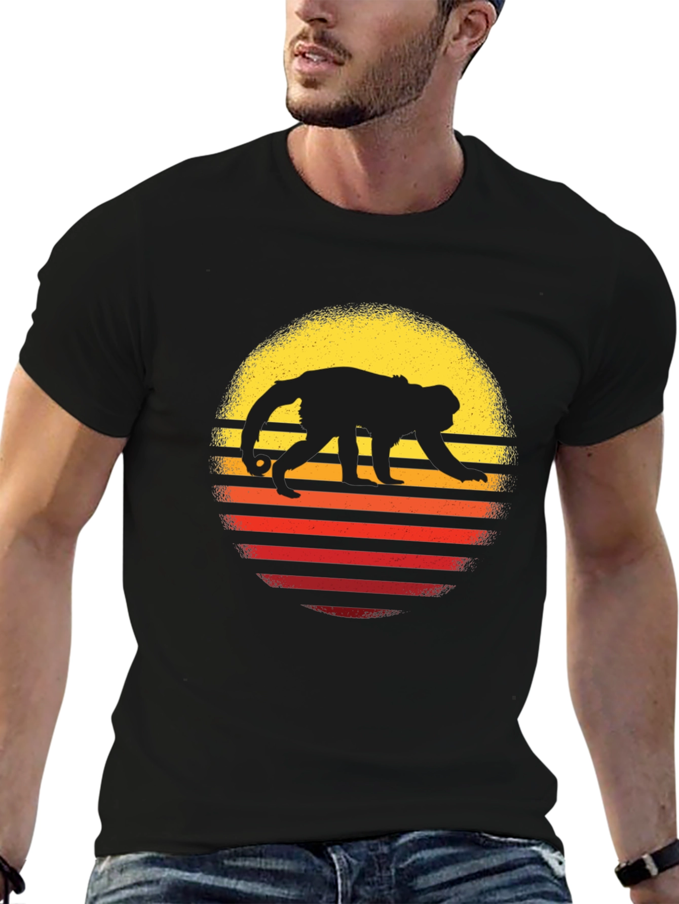 Retro Monkey Sunset T-Shirt