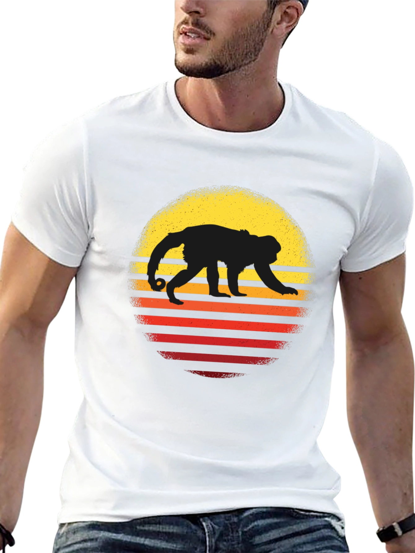 Retro Monkey Sunset T-Shirt