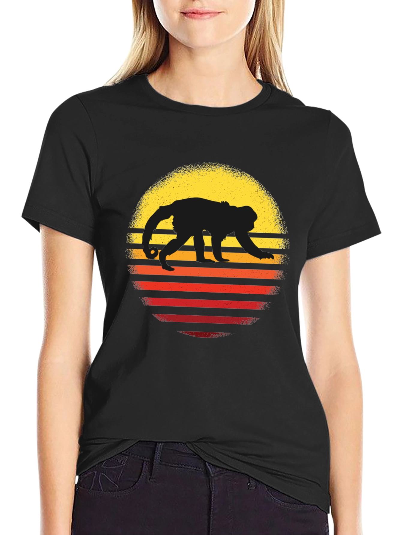Retro Monkey Sunset T-Shirt