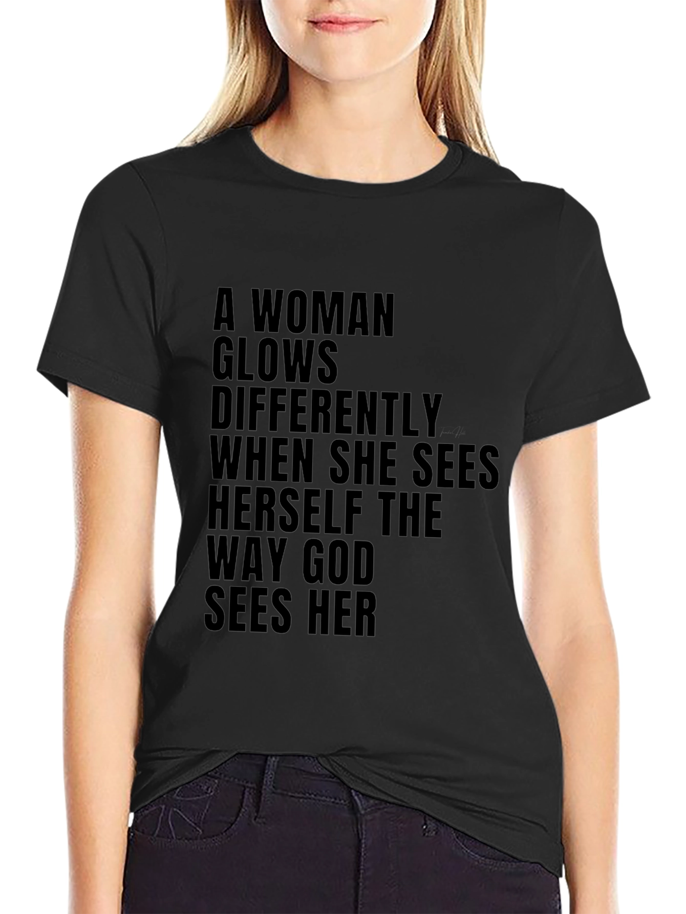 Inspirational Womens T-Shirt God Sees Her
