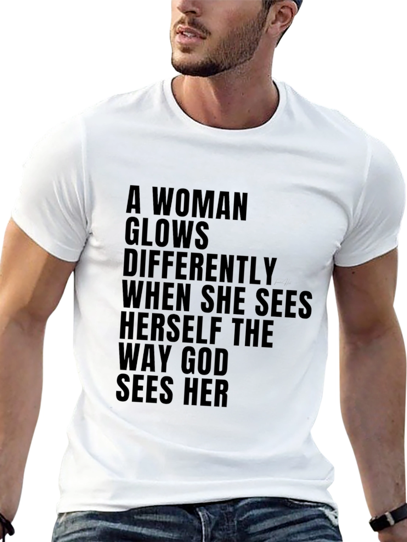 Inspirational Womens T-Shirt God Sees Her