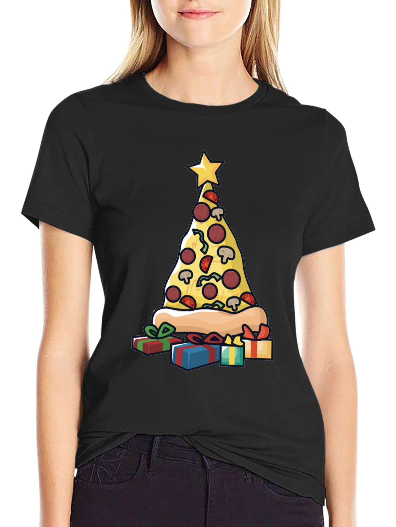 Pizza Christmas Tree T-Shirt - Holiday Fun