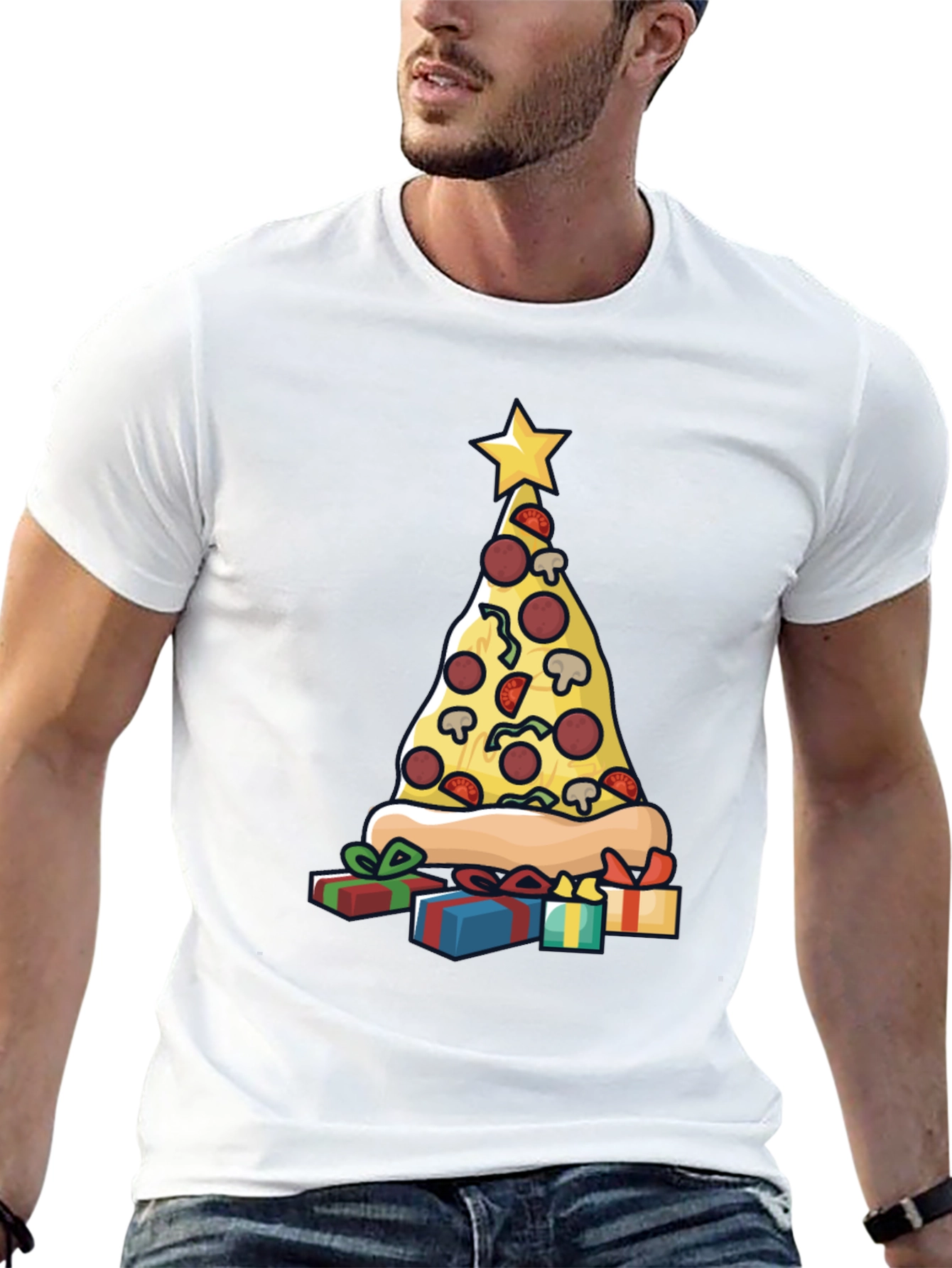 Pizza Christmas Tree T-Shirt - Holiday Fun