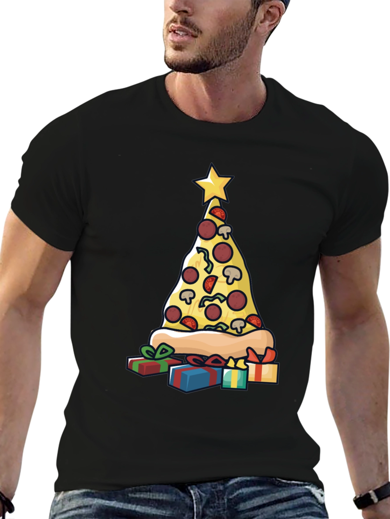 Pizza Christmas Tree T-Shirt - Holiday Fun