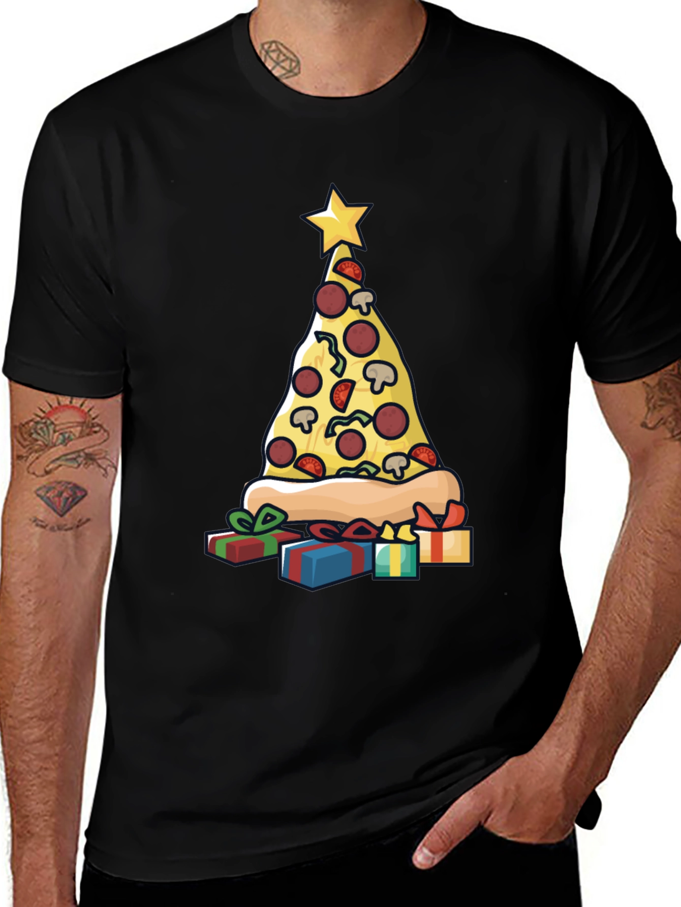 Pizza Christmas Tree T-Shirt - Holiday Fun