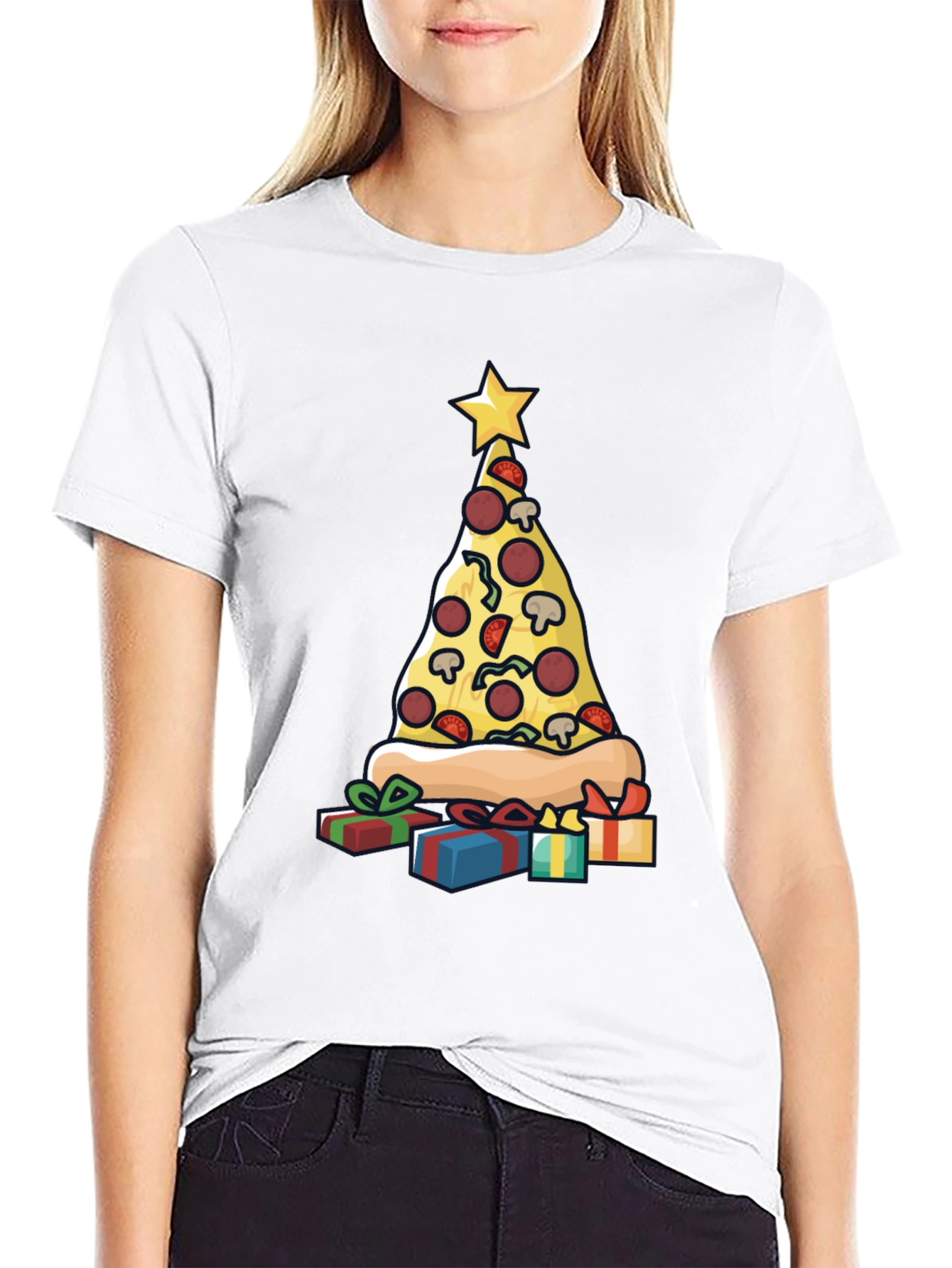 Pizza Christmas Tree T-Shirt - Holiday Fun