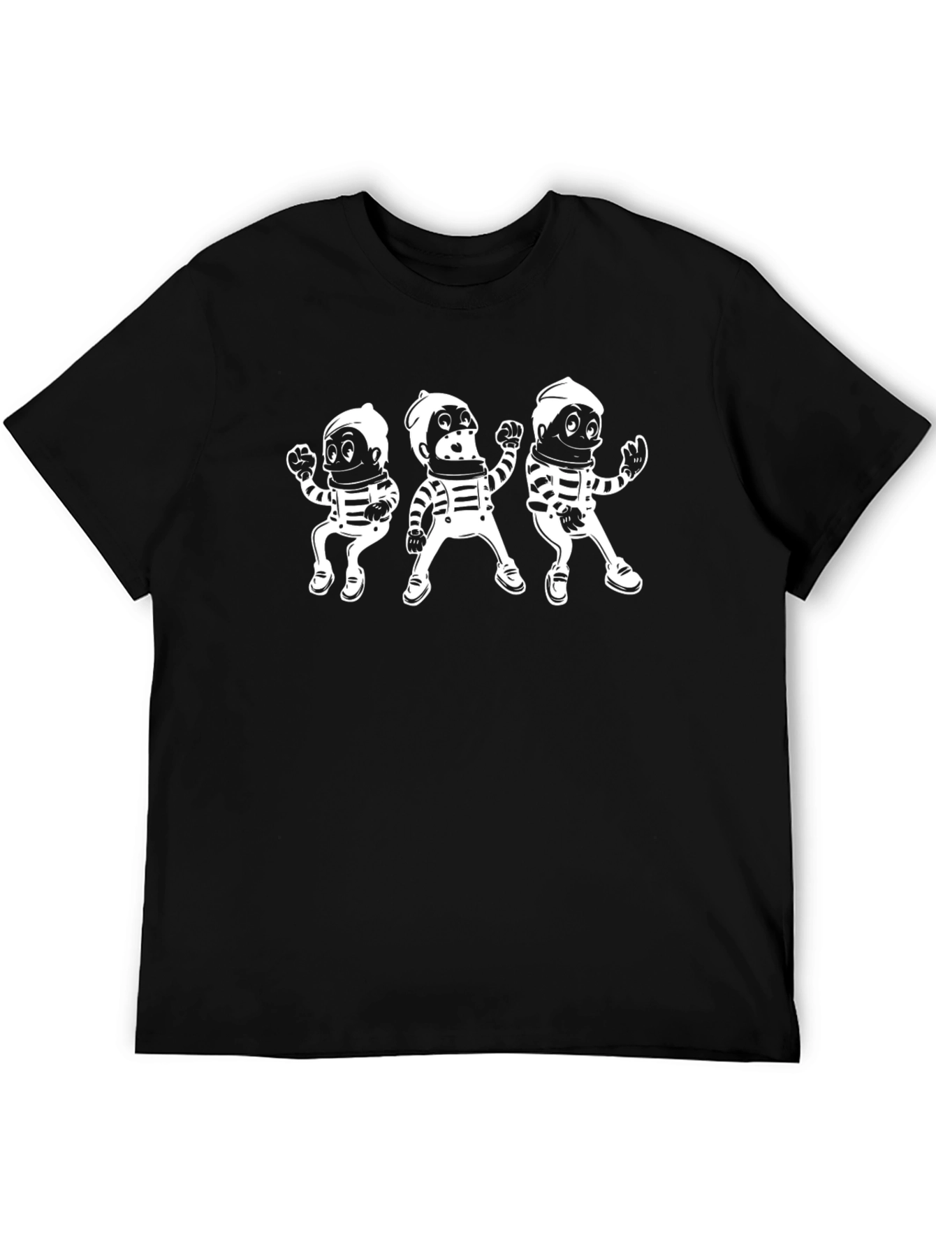 Astronaut Cartoon Graphic Black T-Shirt
