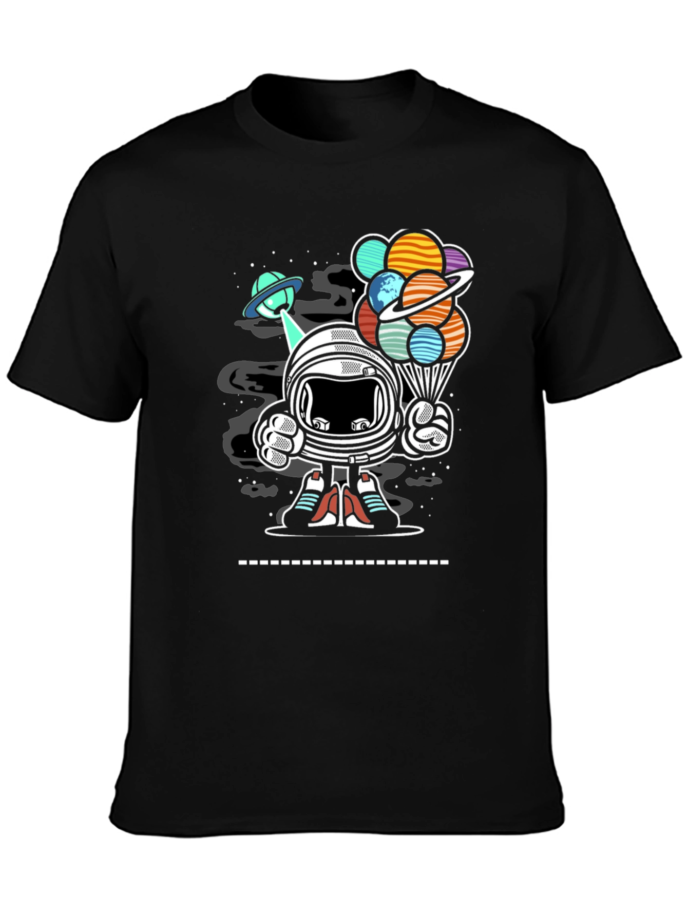 Astronaut Planet Balloons Graphic T-Shirt