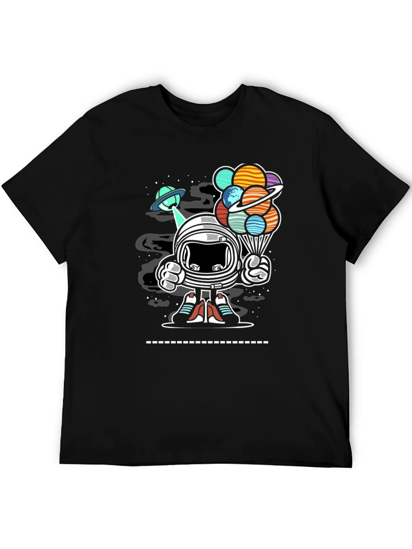 Astronaut Planet Balloons Graphic T-Shirt