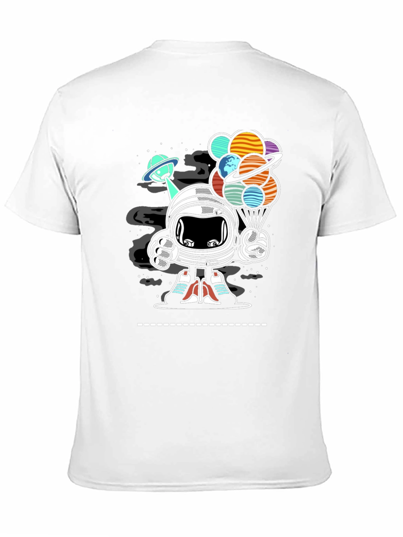 Astronaut Planet Balloons Graphic T-Shirt