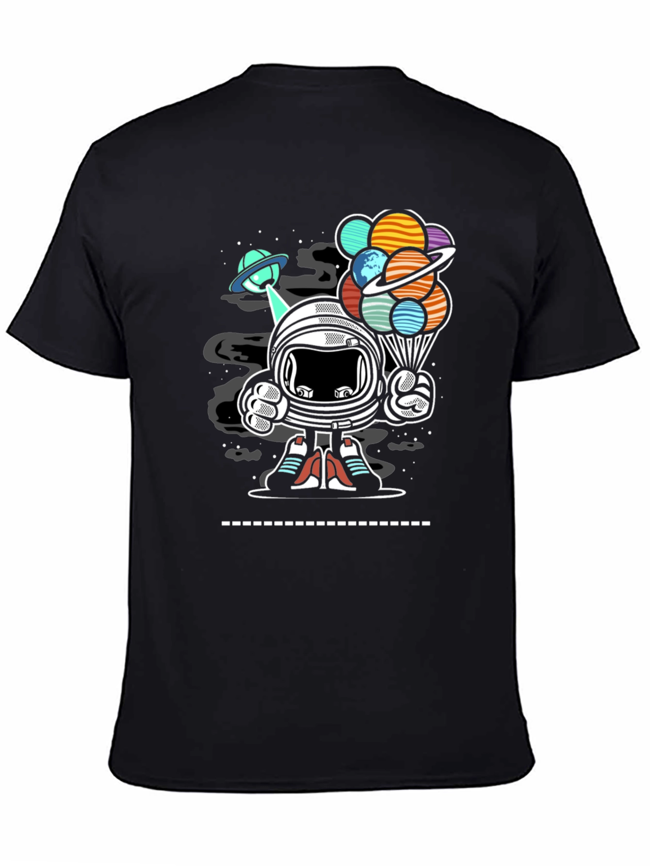 Astronaut Planet Balloons Graphic T-Shirt