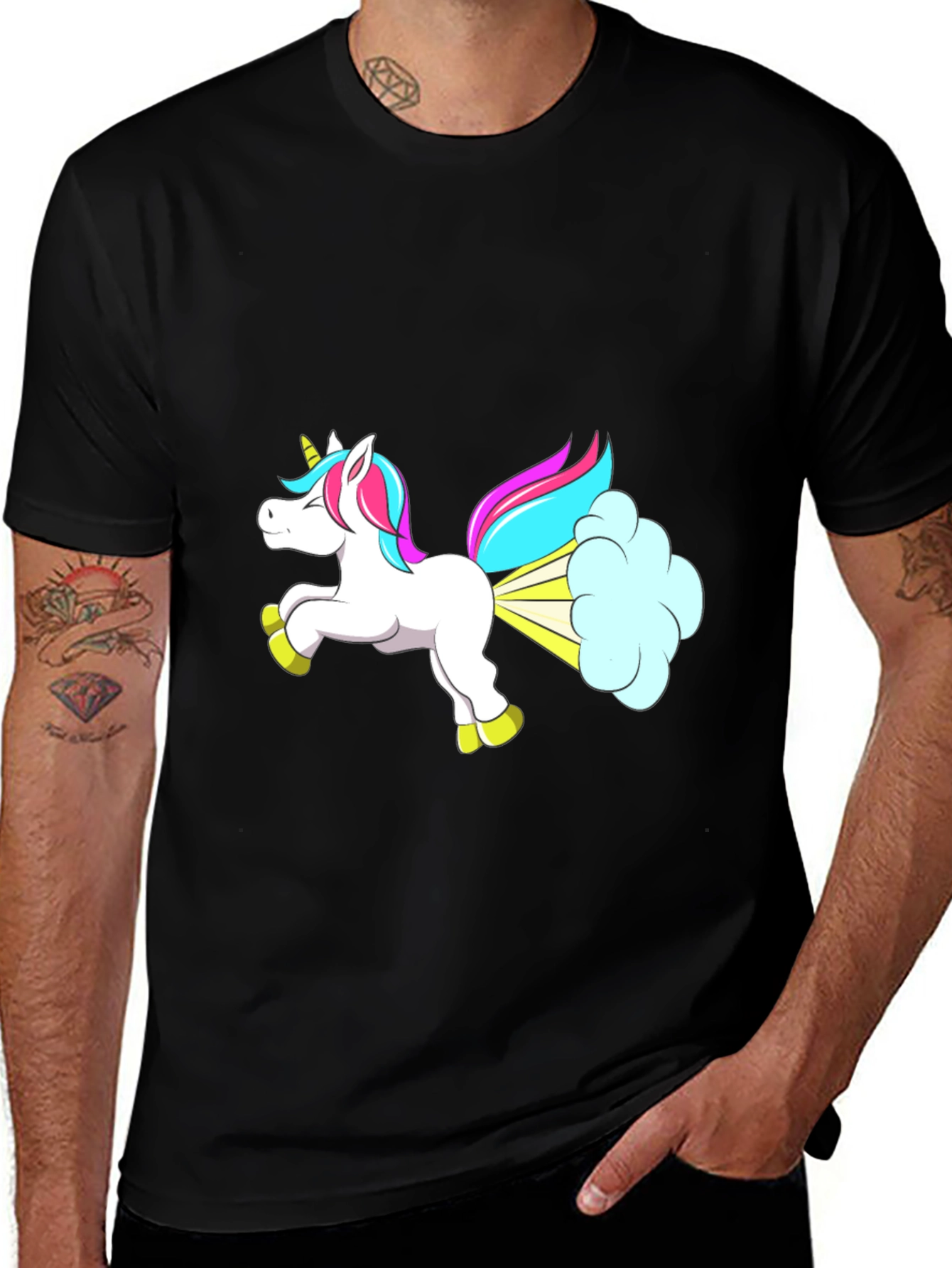 Funny Unicorn Farting Graphic T-Shirt