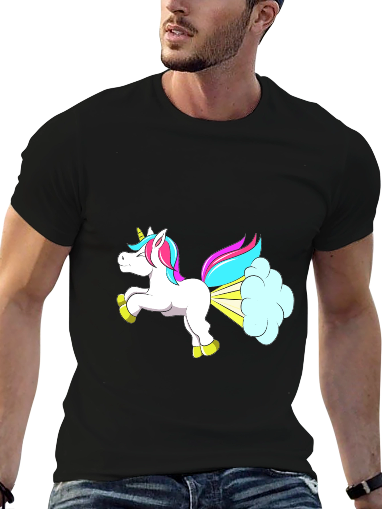 Funny Unicorn Farting Graphic T-Shirt