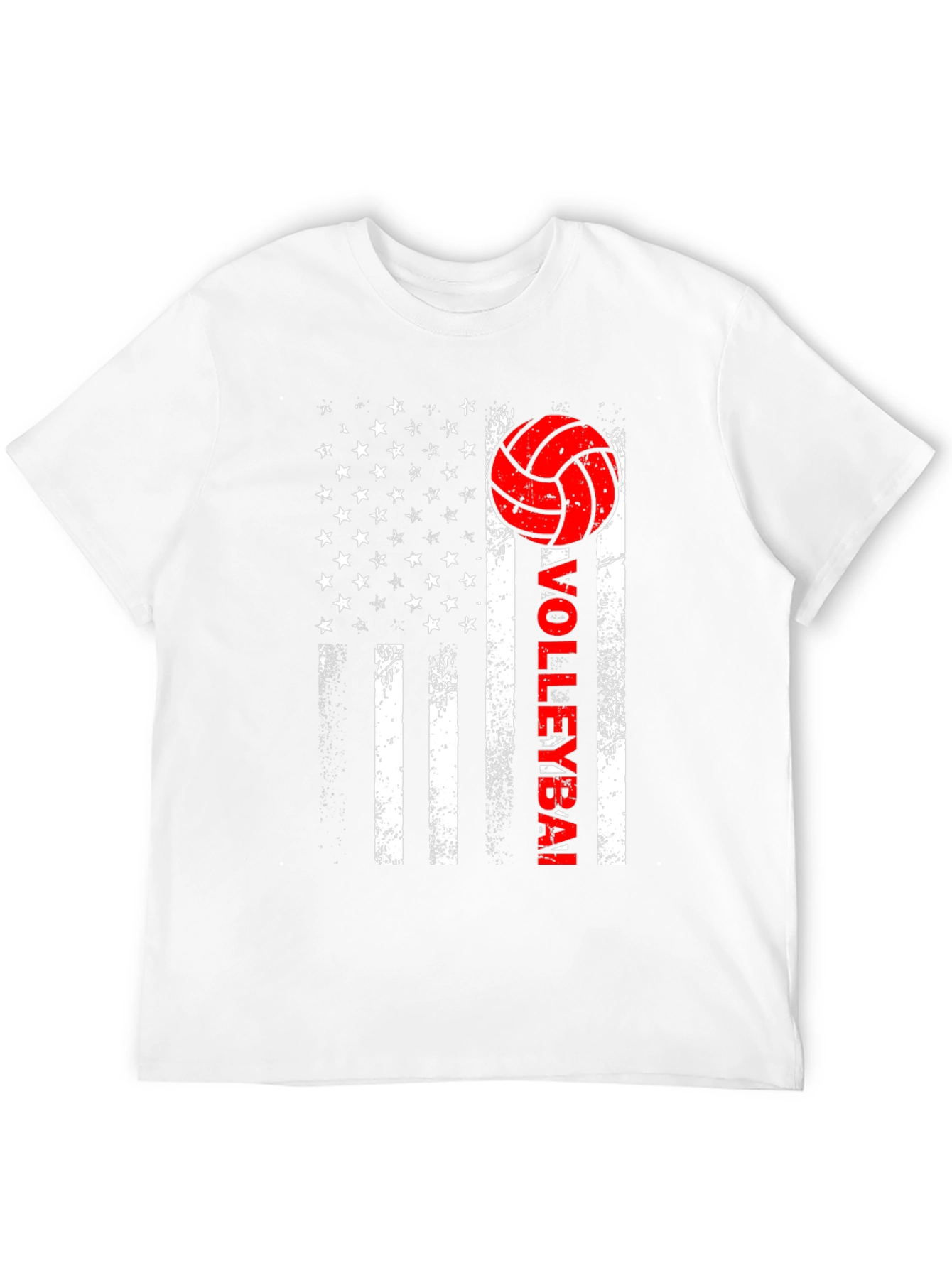 Volleyball American Flag Graphic T-Shirt