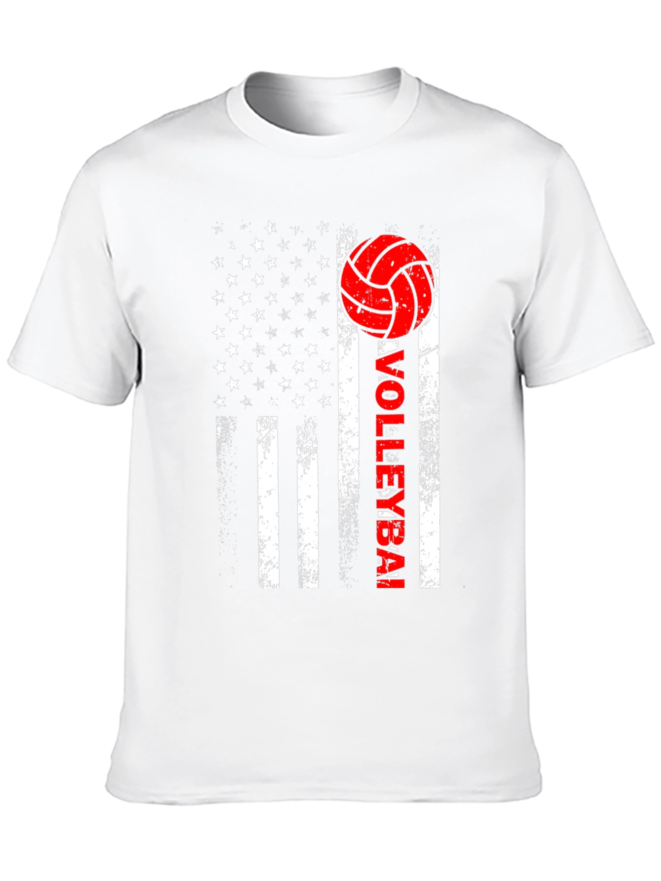 Volleyball American Flag Graphic T-Shirt