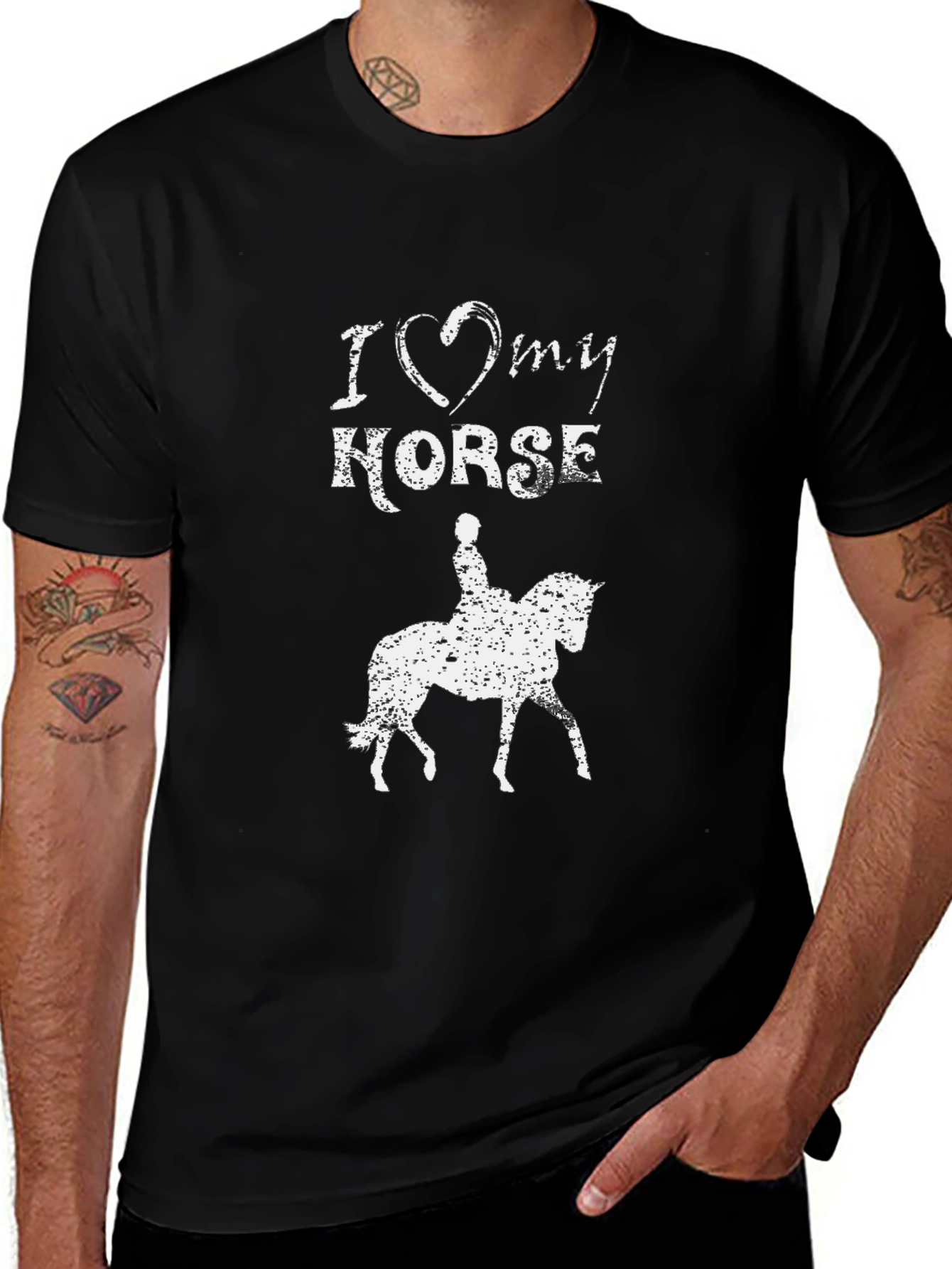 I Love My Horse T-Shirt Equestrian Riding Gift