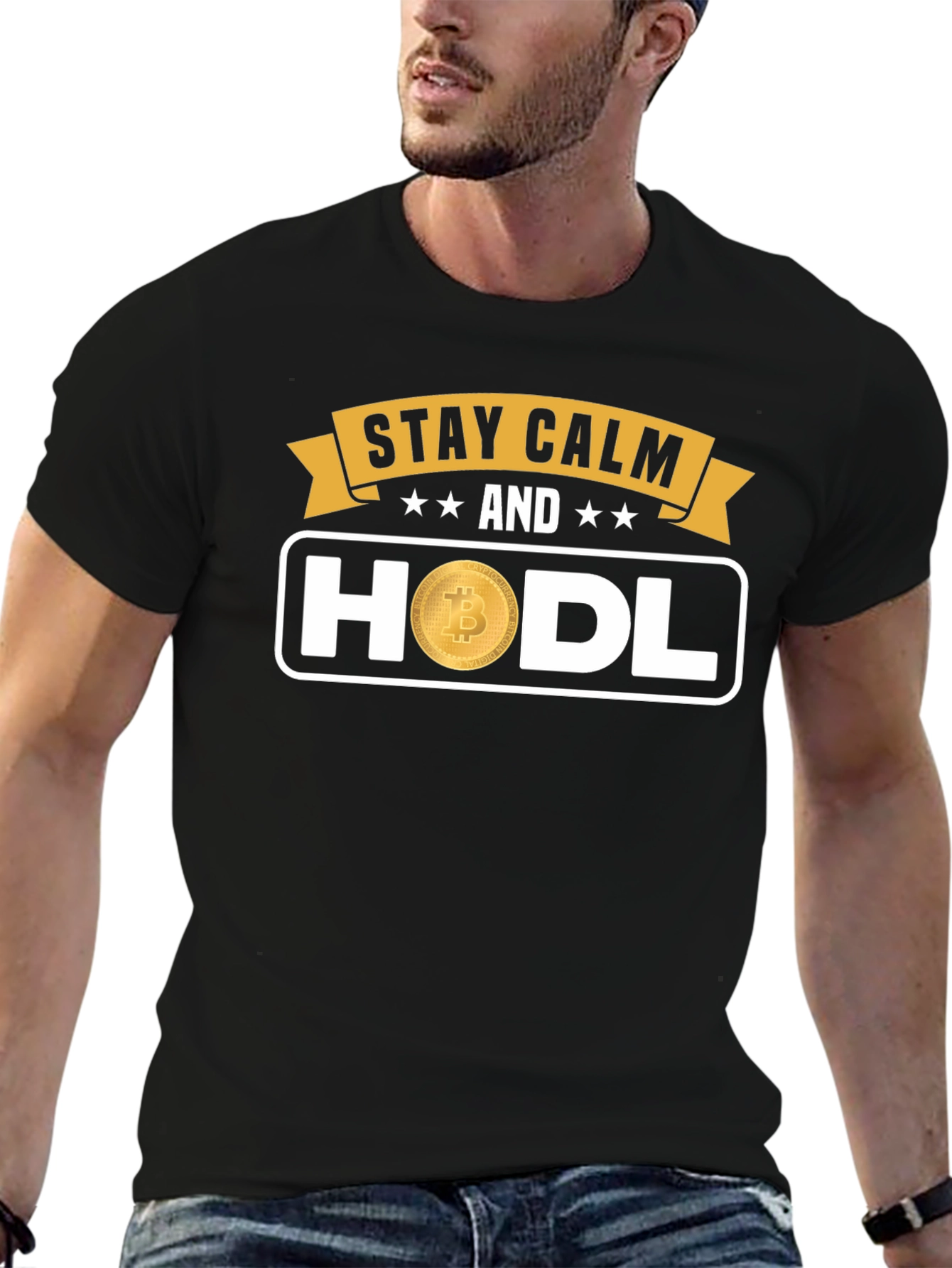 Stay Calm HODL Bitcoin Graphic T-Shirt