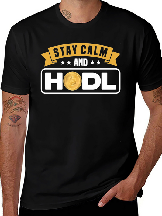 Stay Calm HODL Bitcoin Graphic T-Shirt