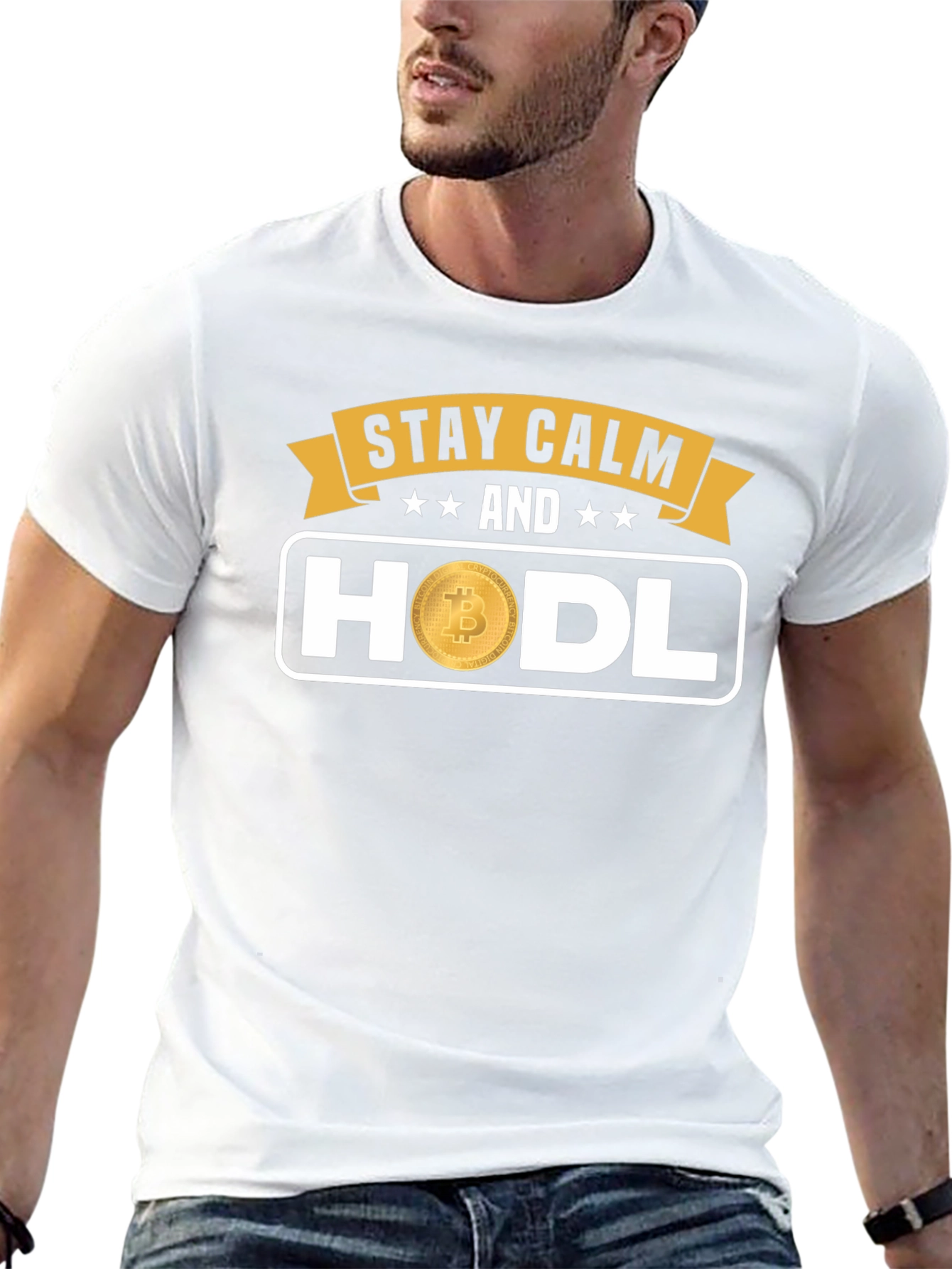 Stay Calm HODL Bitcoin Graphic T-Shirt