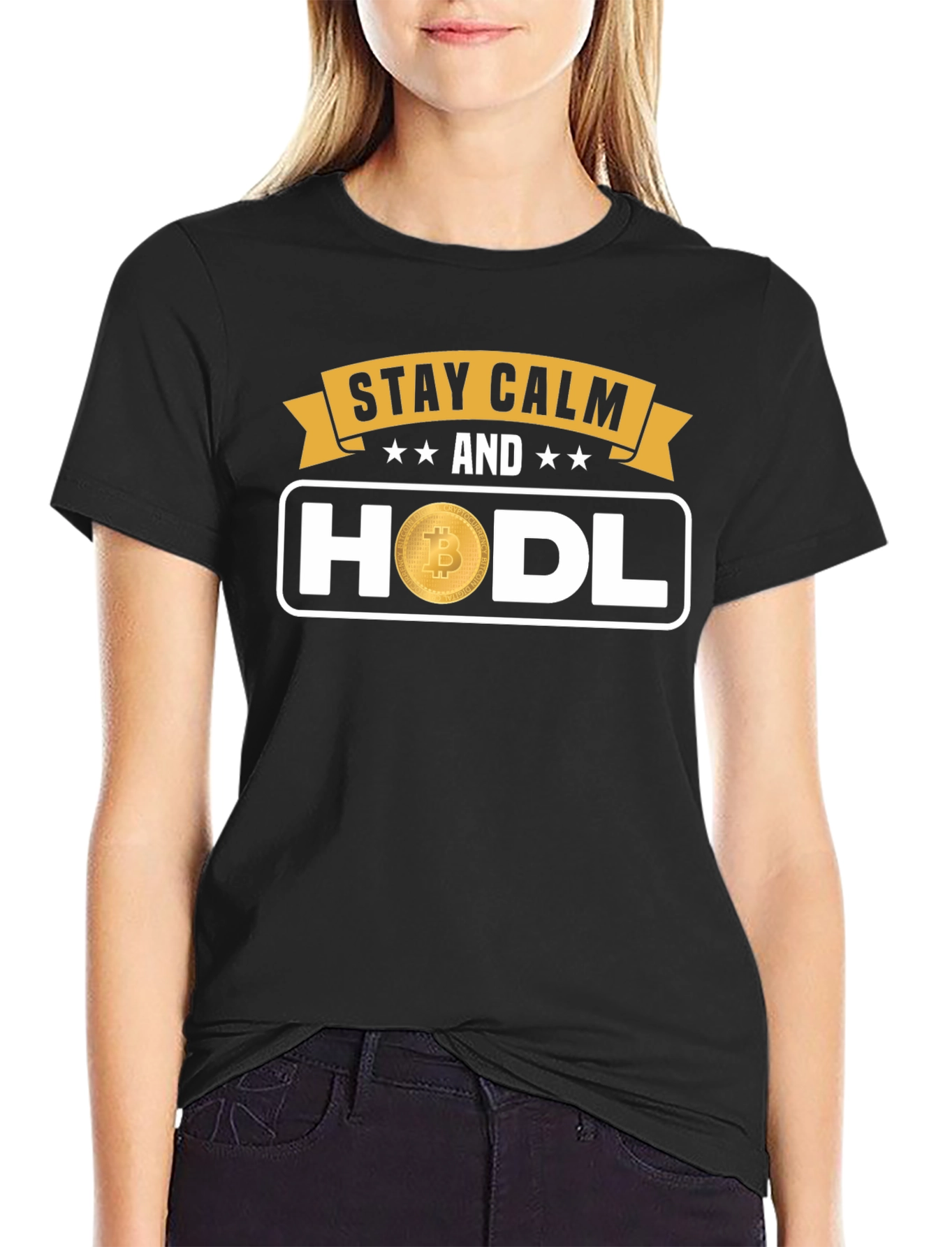 Stay Calm HODL Bitcoin Graphic T-Shirt