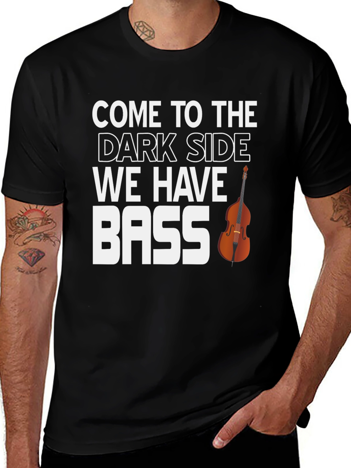 Dark Side Bass T-Shirt - Funny Music Tee