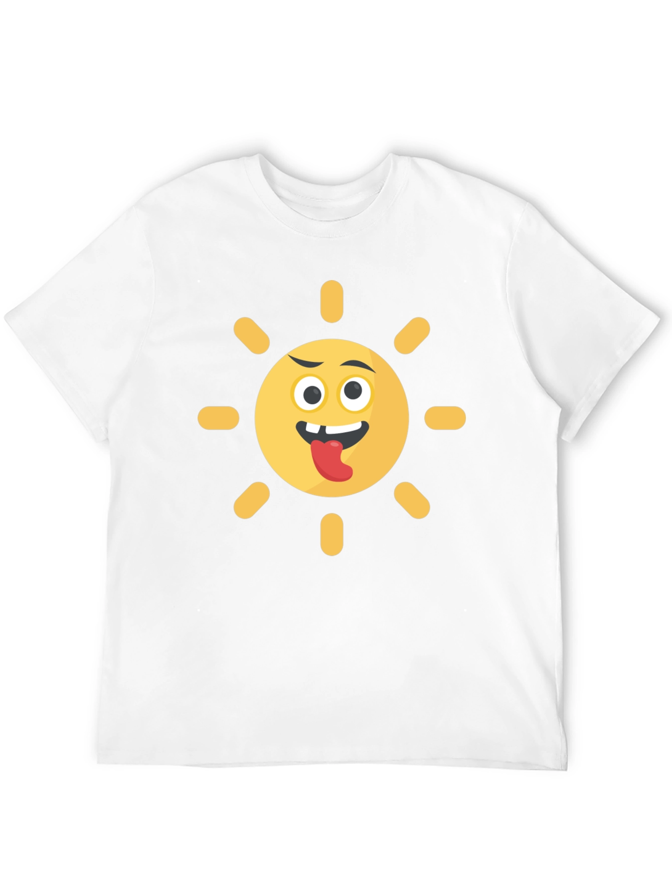 Funny Sun Emoji Black T-Shirt