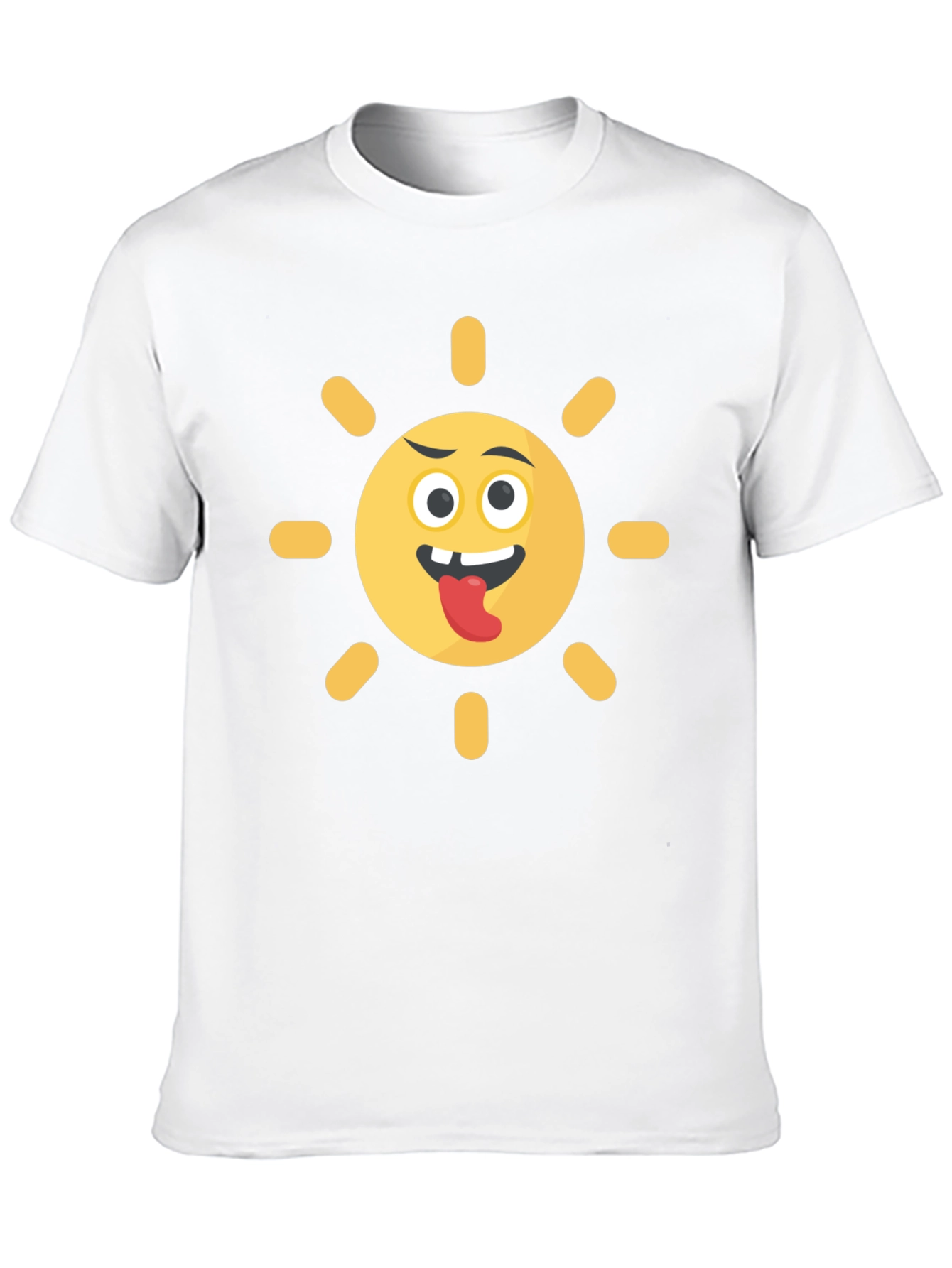 Funny Sun Emoji Black T-Shirt