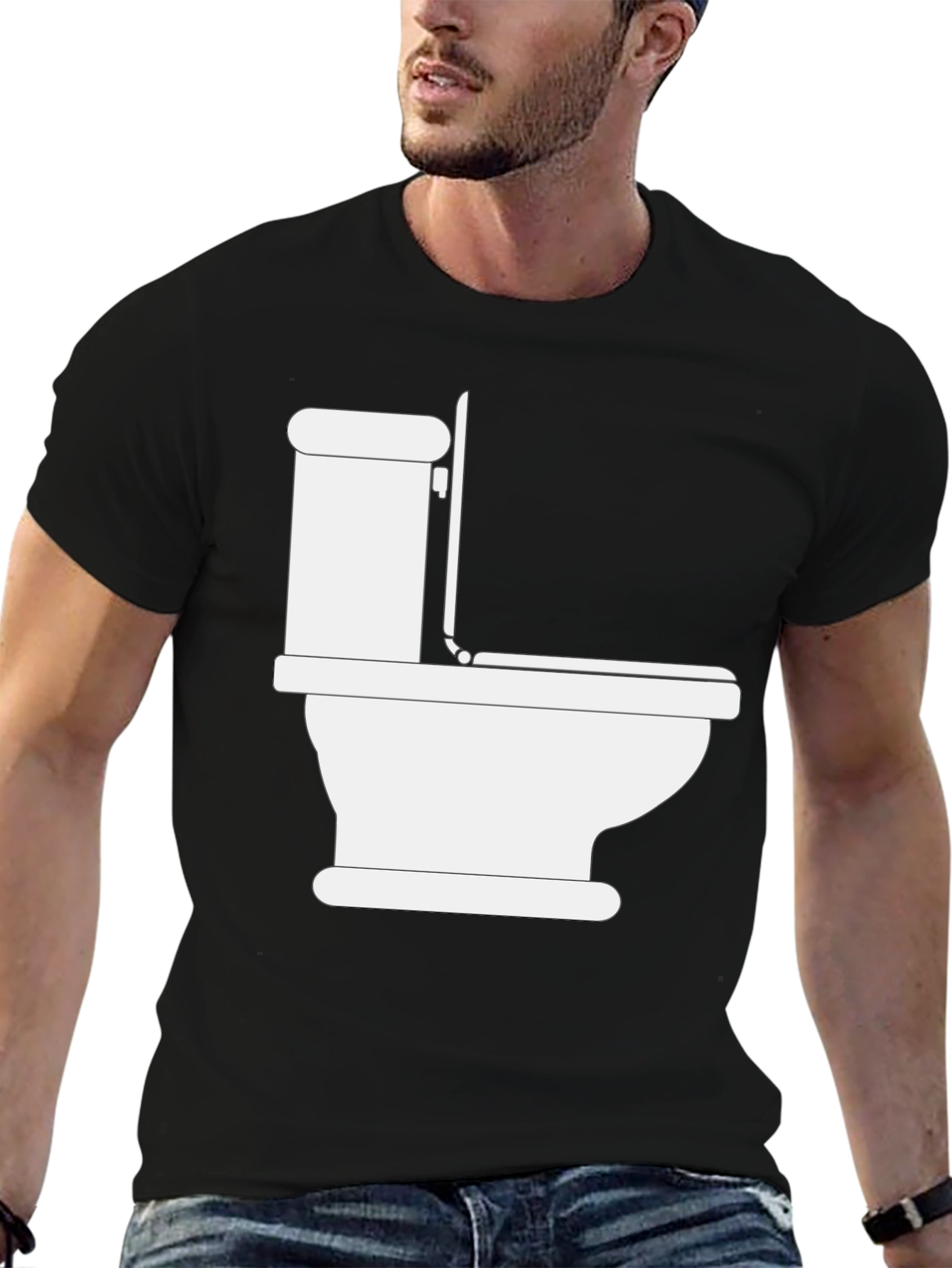 Toilet Humor T-Shirt - Black Cotton Tee