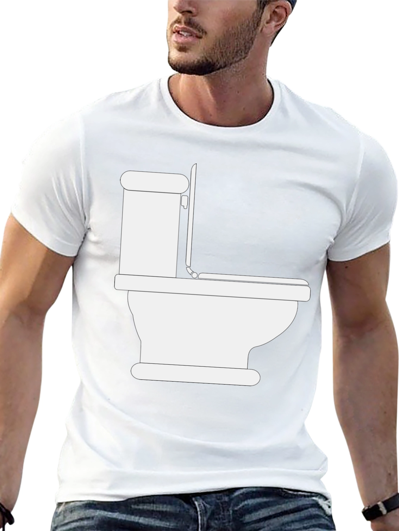 Toilet Humor T-Shirt - Black Cotton Tee