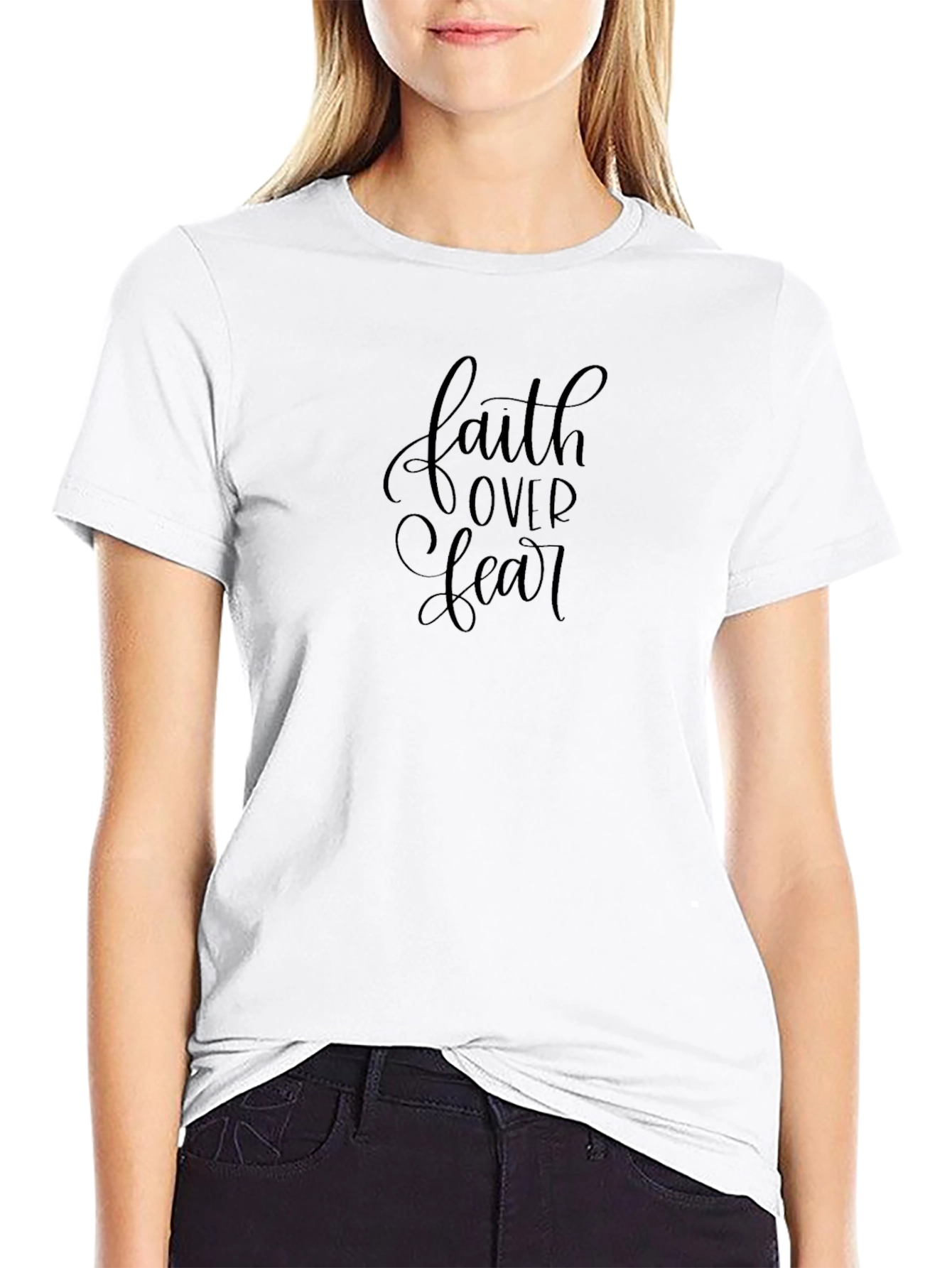 Faith Over Fear Graphic Tee - Solid Black