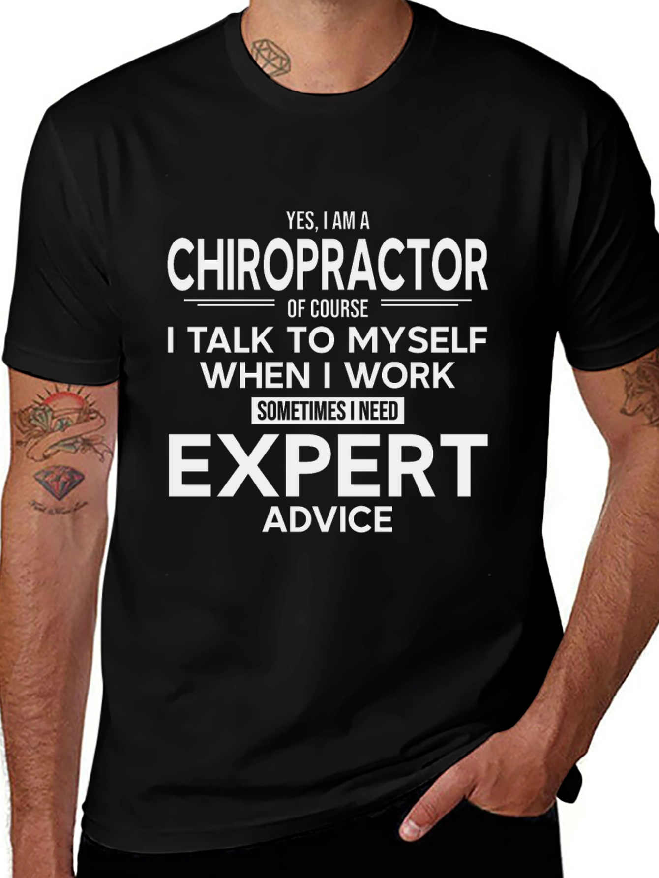 Chiropractor Expert Advice Black T-Shirt