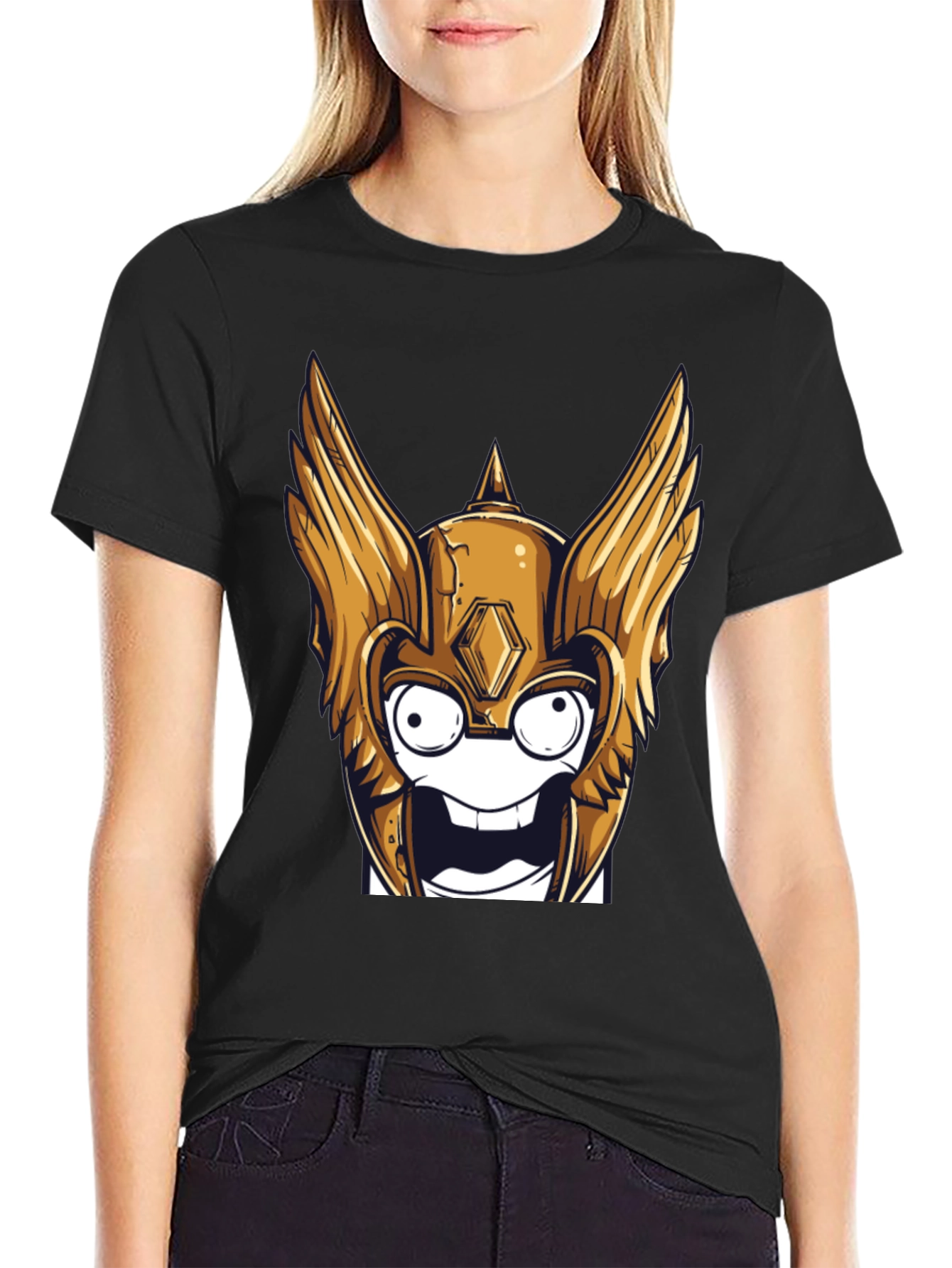 Funny Cartoon Viking Helmet T-Shirt