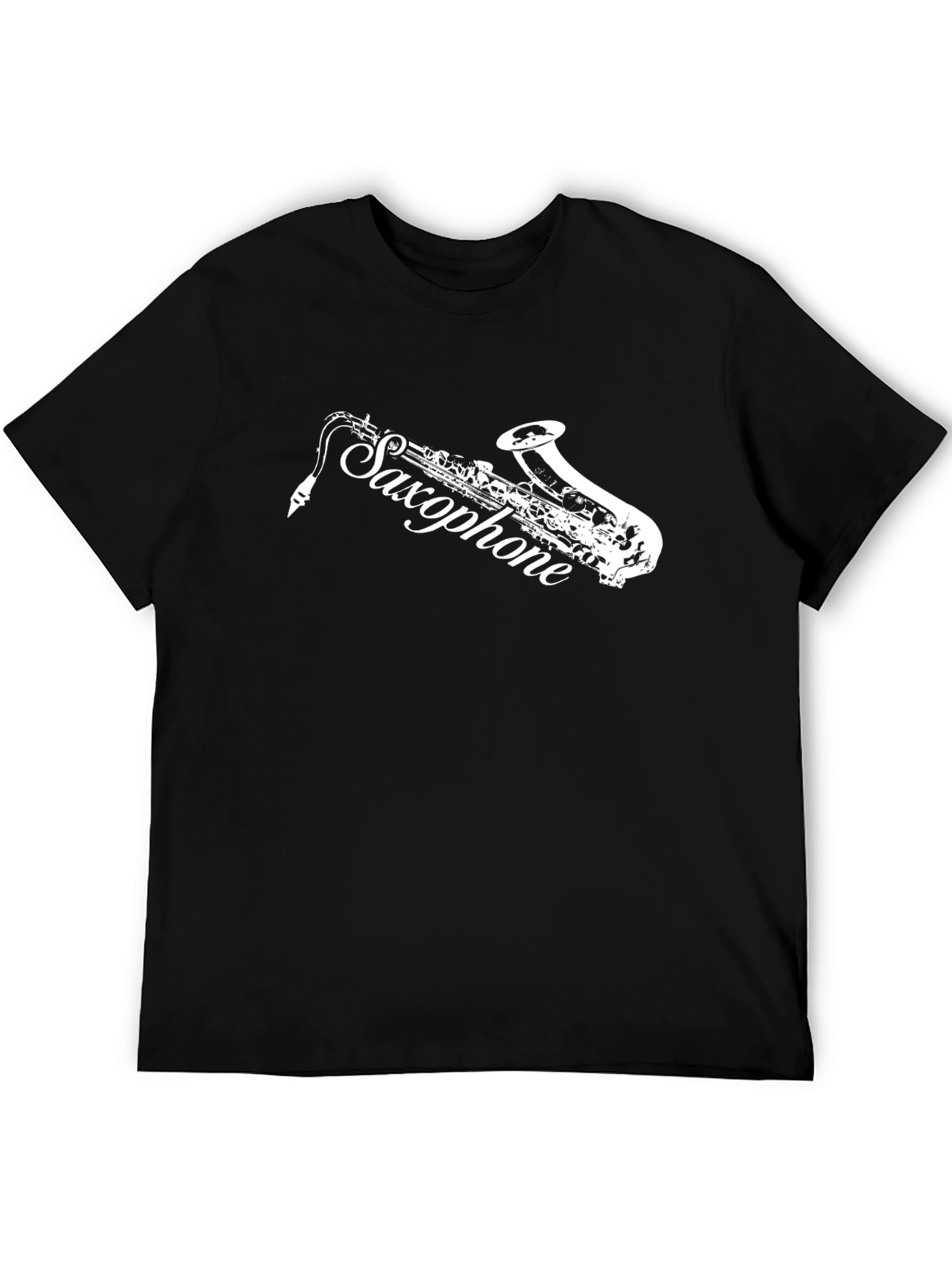 Saxophone Music Lover T-Shirt - Black Cotton Tee