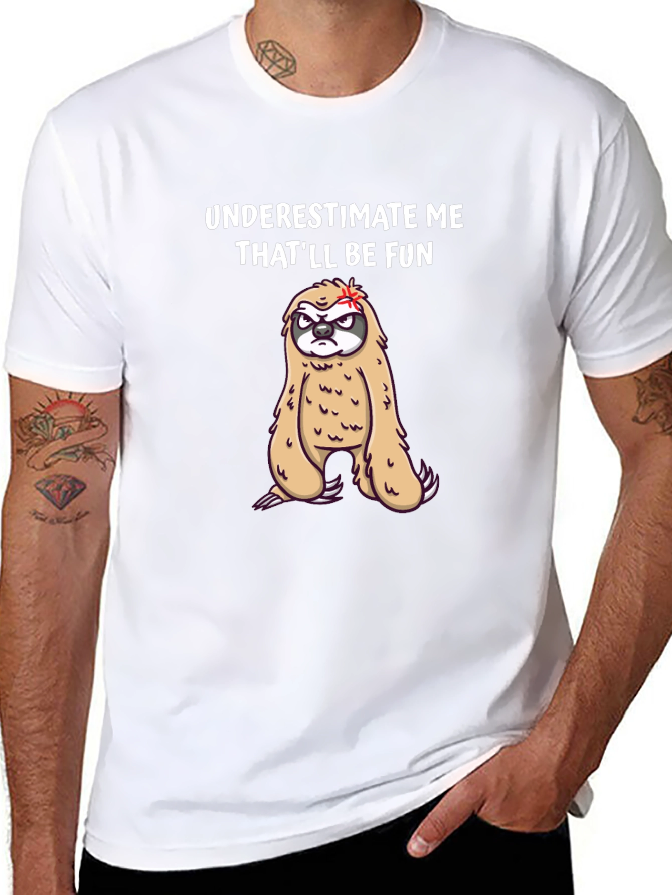 Funny Sloth Graphic T-Shirt - Underestimate Me