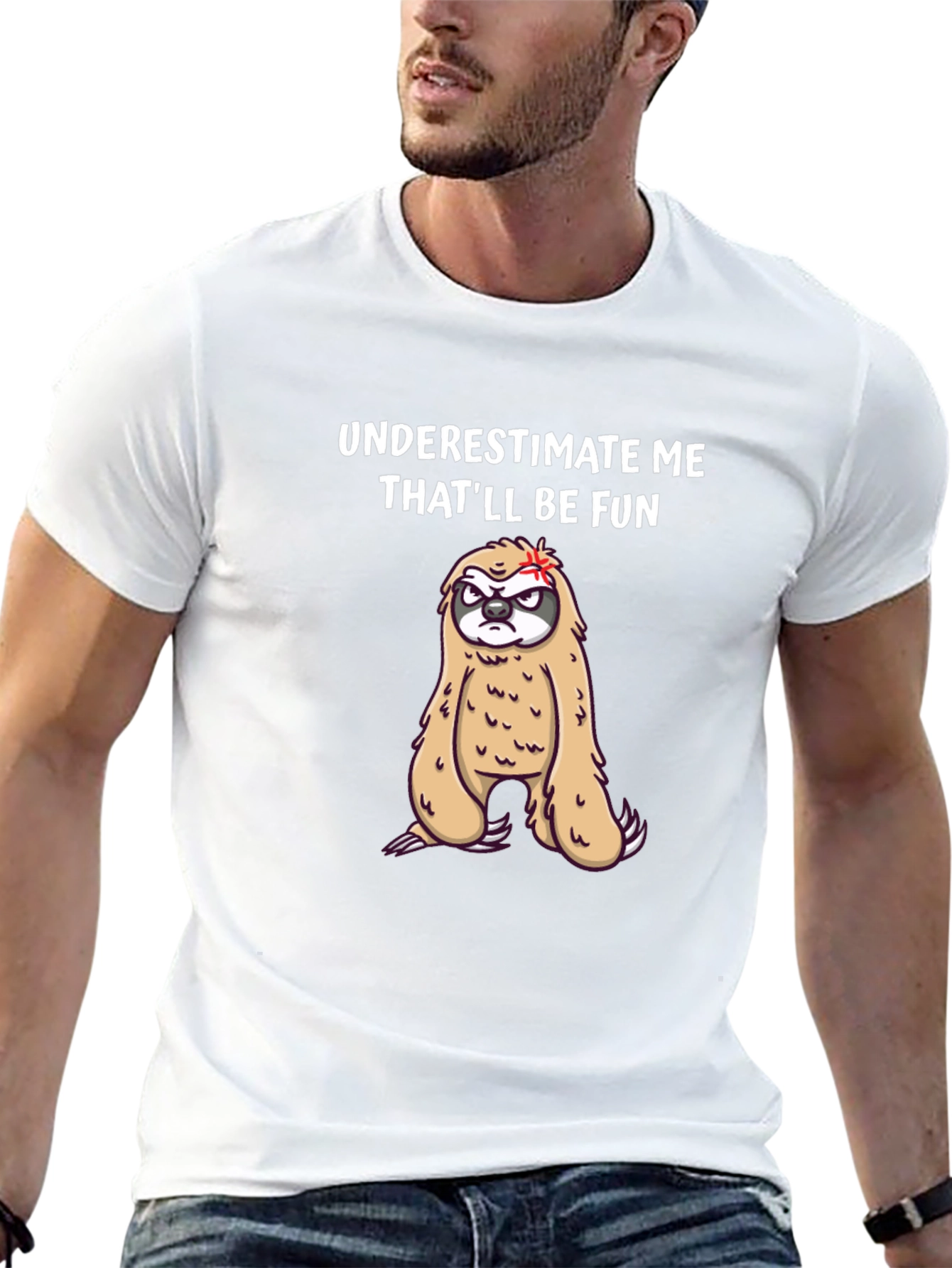 Funny Sloth Graphic T-Shirt - Underestimate Me