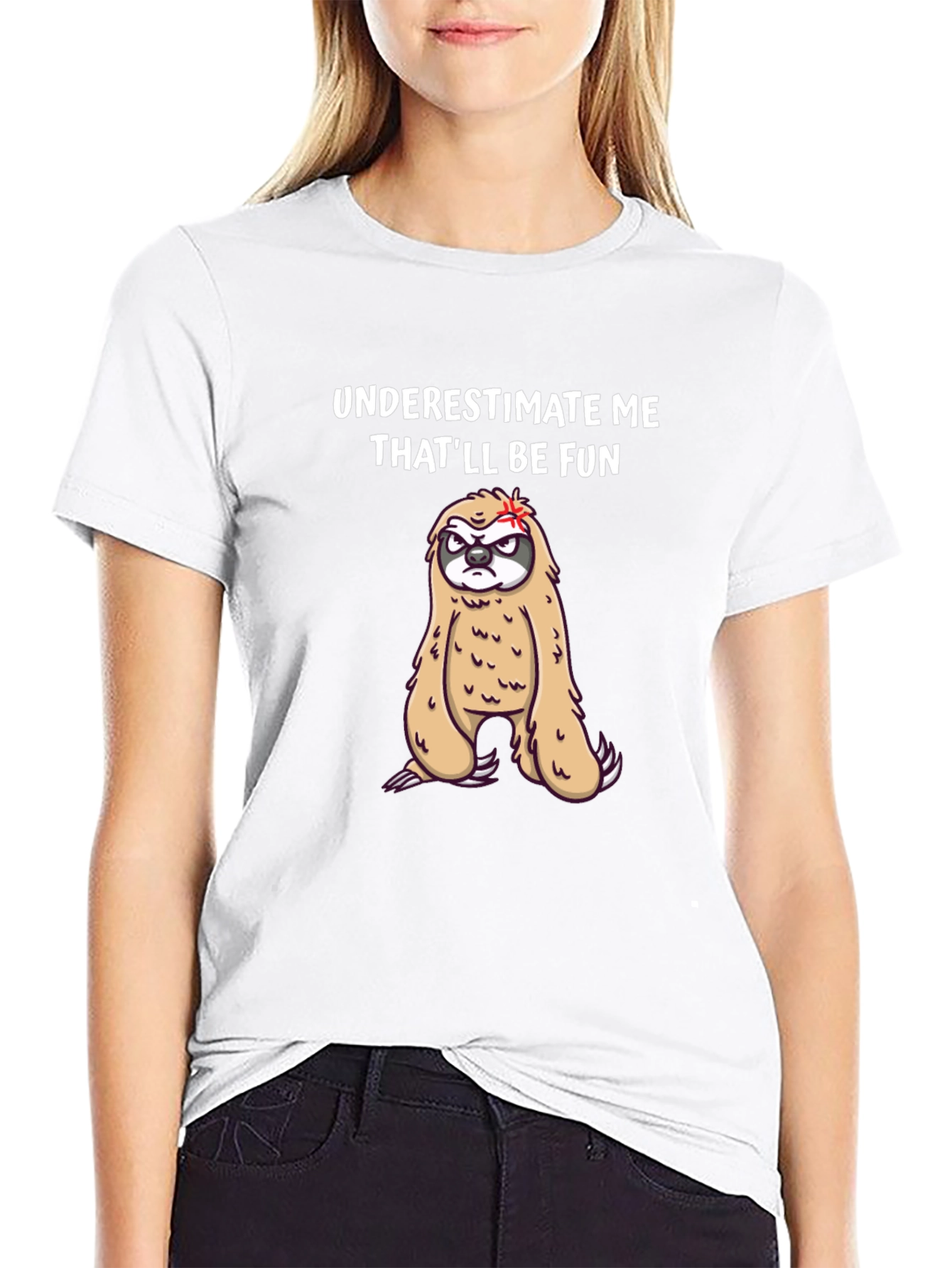 Funny Sloth Graphic T-Shirt - Underestimate Me