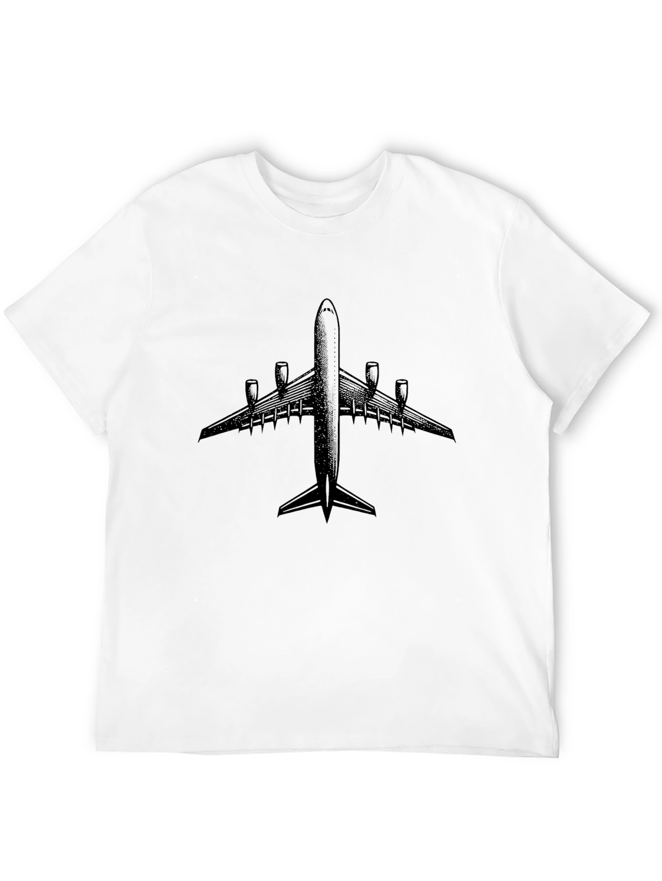 Airplane Graphic Tee - Black Cotton T-Shirt
