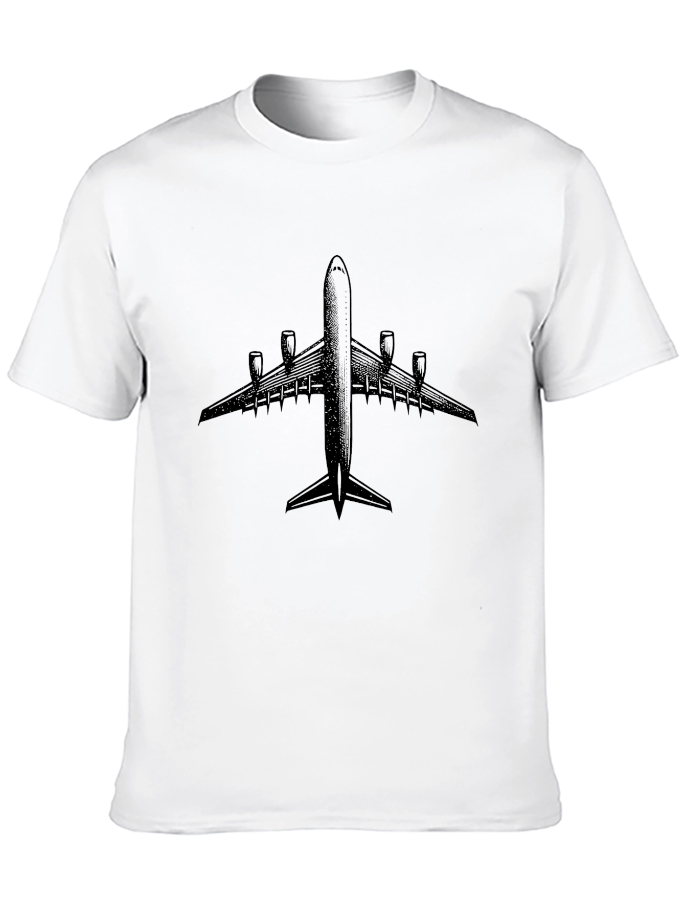 Airplane Graphic Tee - Black Cotton T-Shirt