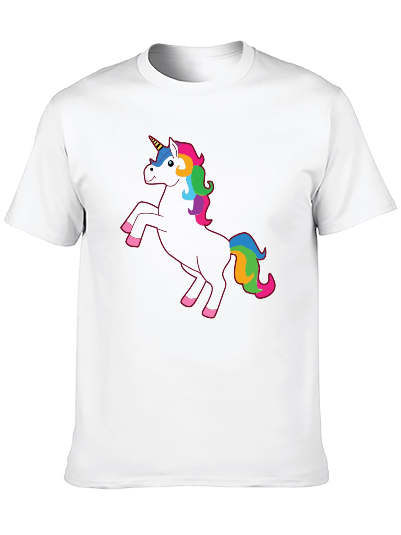 Black Unicorn Rainbow Mane T-Shirt