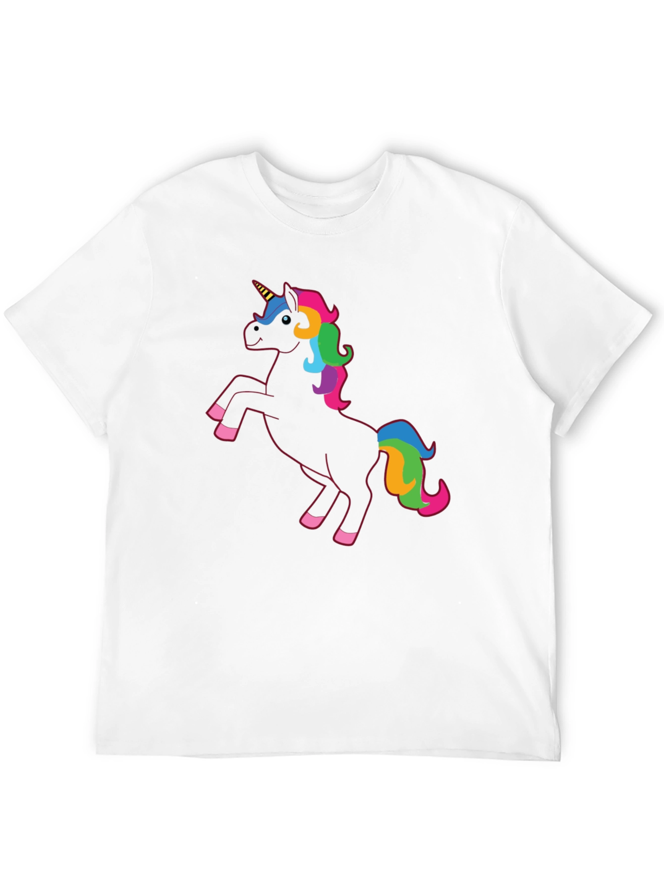 Black Unicorn Rainbow Mane T-Shirt