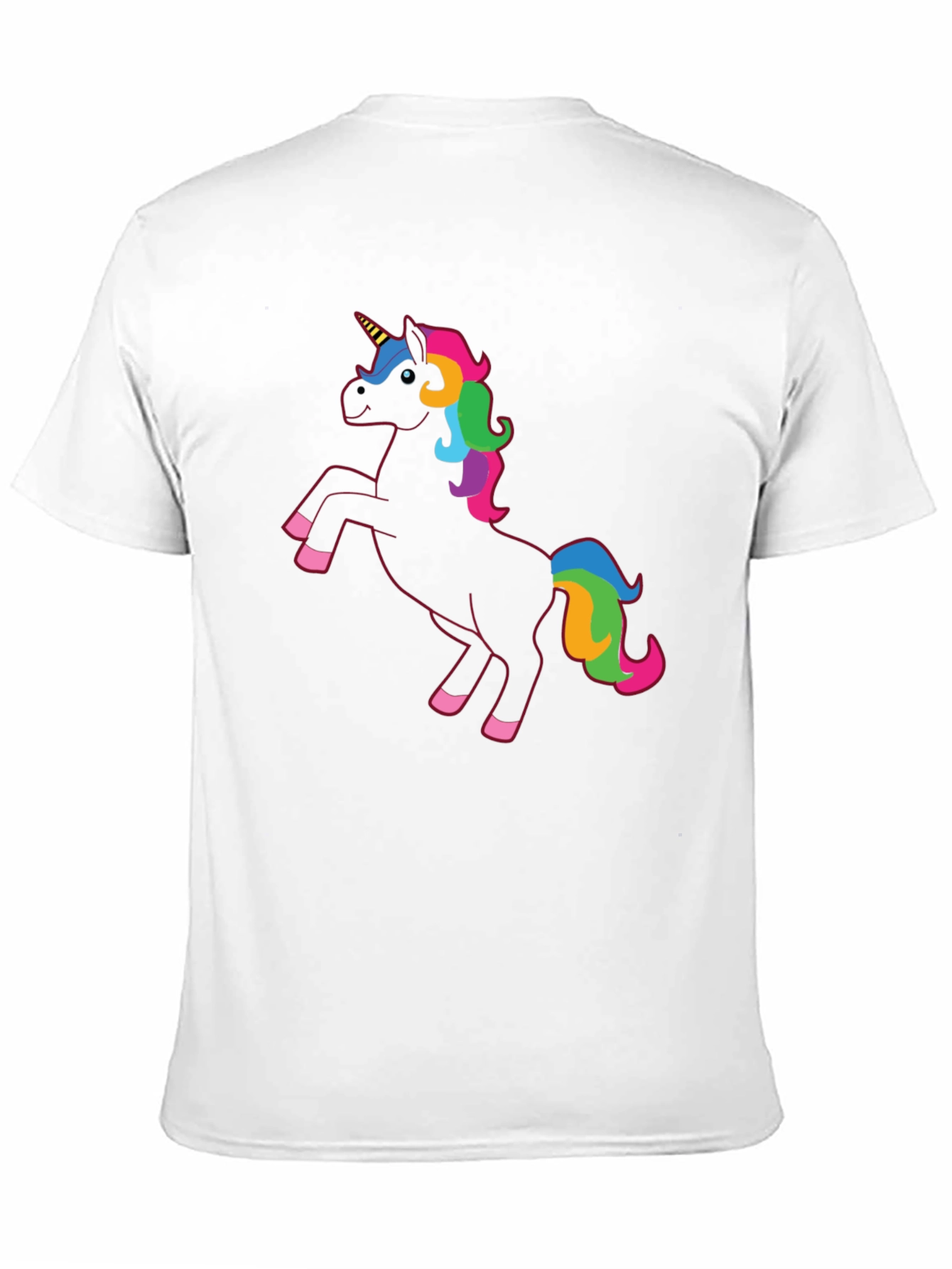 Black Unicorn Rainbow Mane T-Shirt