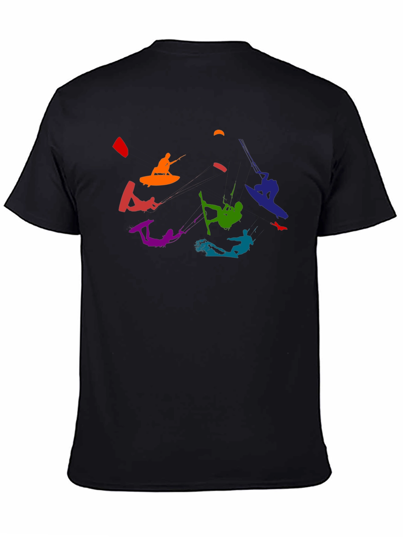 Rainbow Kitesurfing Black T-Shirt