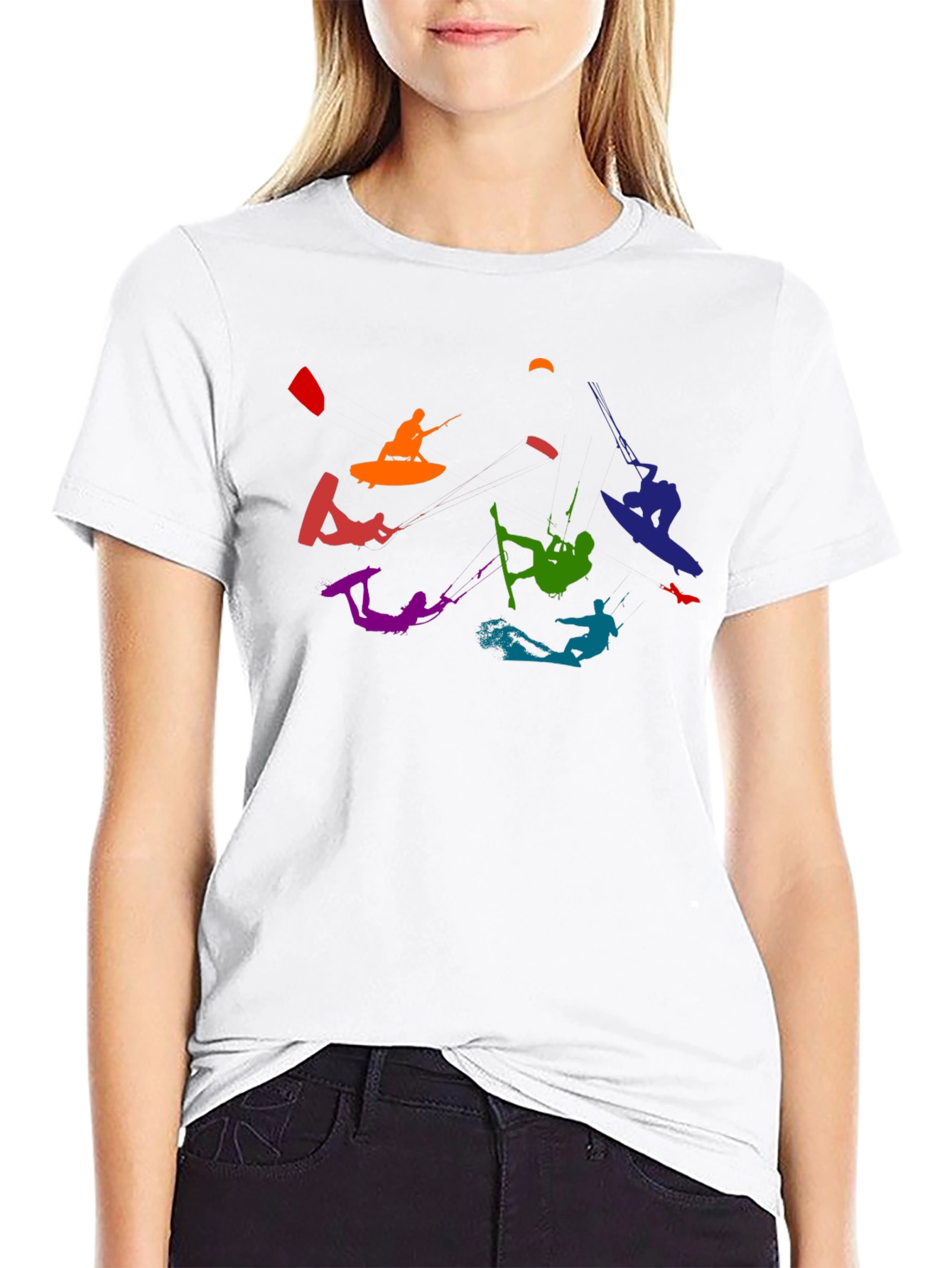 Rainbow Kitesurfing Black T-Shirt